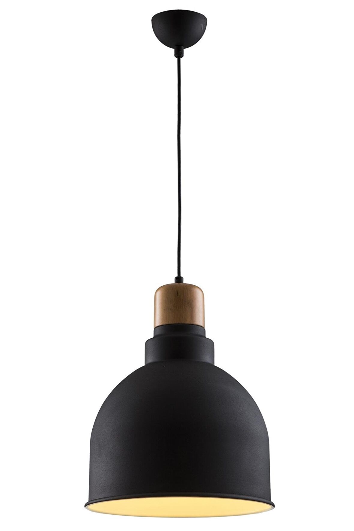 AVONNI AV-4100-A2-BSY-30 Siyah Boyalı Modern Avize E27 Metal Ahşap 30cm