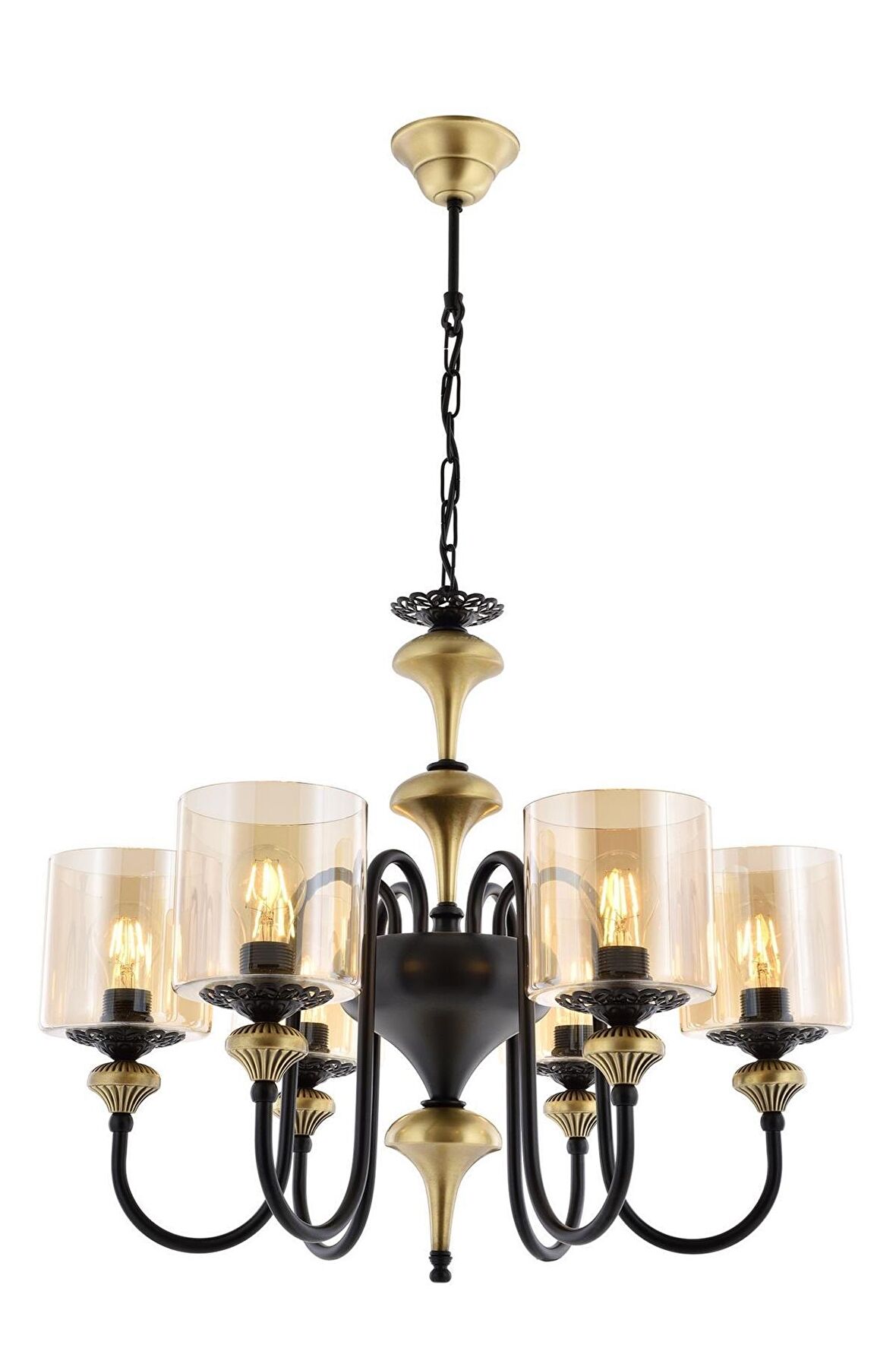 AVONNI AV-4161-6E Eskitme Kaplama Modern Avize E27 Metal Cam 62cm