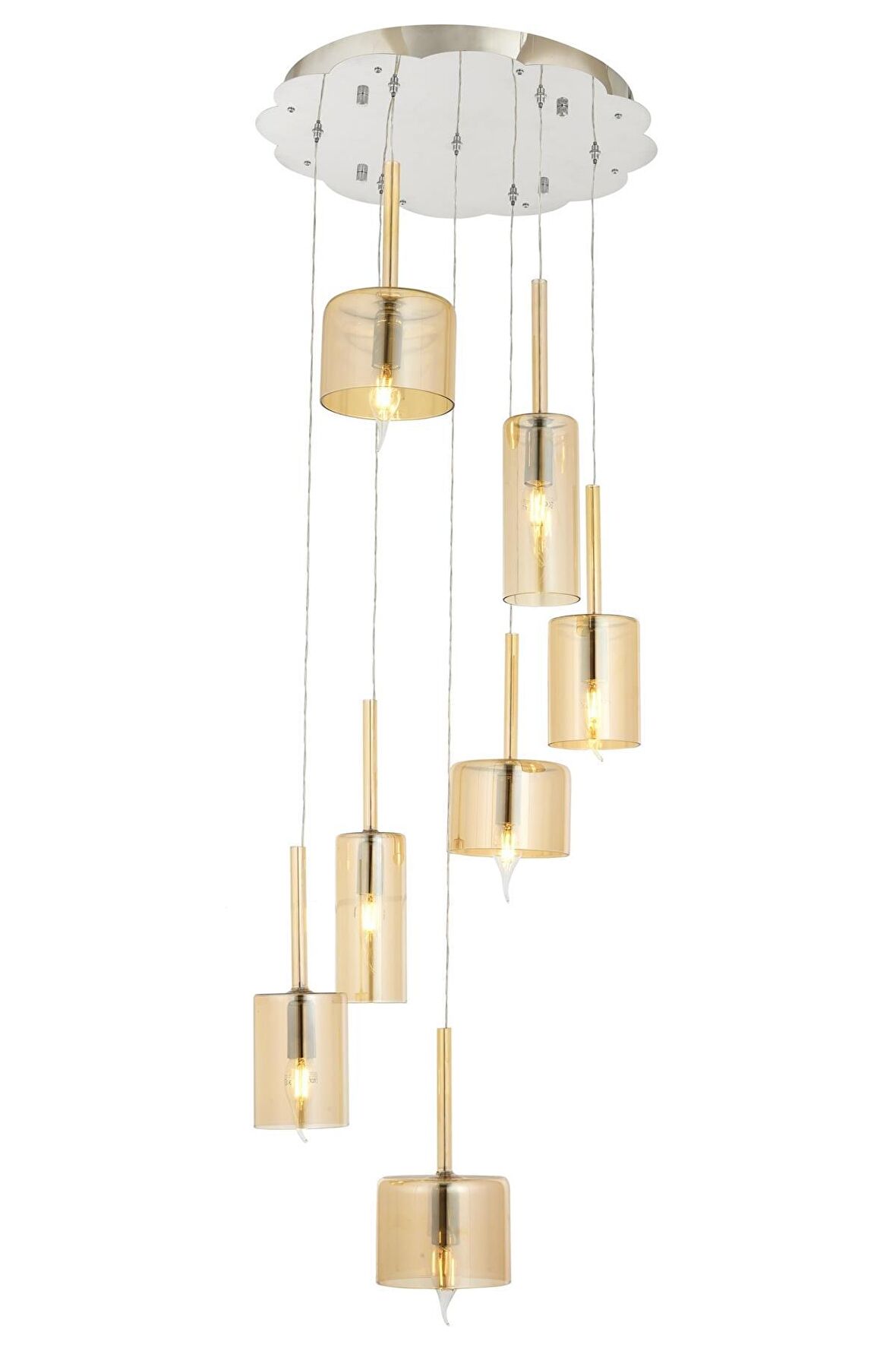 AVONNI AV-60043-7KT Krom Kaplama Modern Avize E14 Metal Cam 45cm