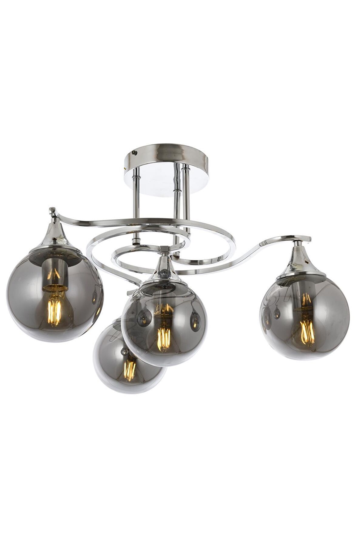 AVONNI AV-60156-4K Krom Kaplama Modern Avize E27 Metal Cam 55cm