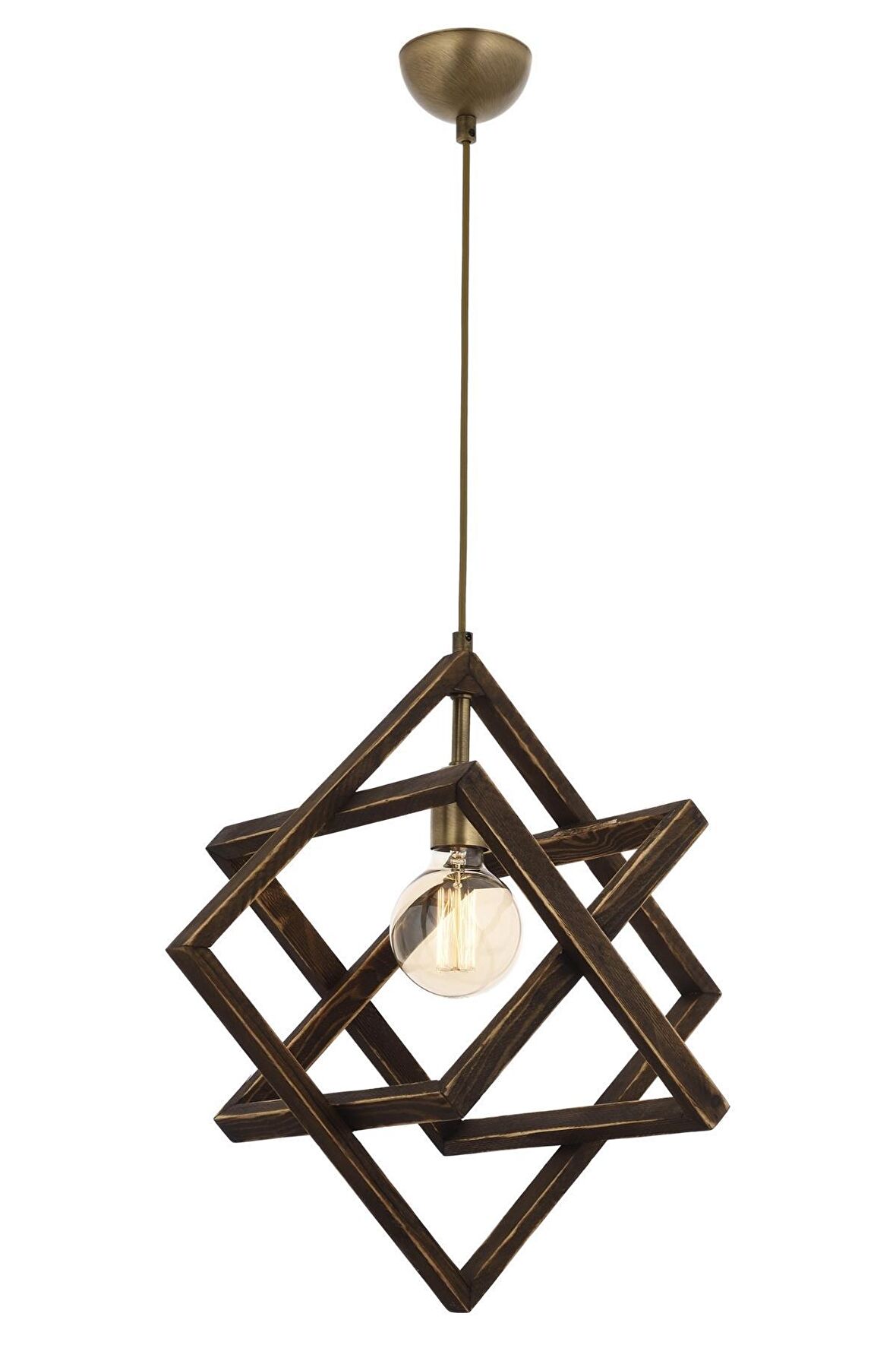 AVONNI AV-60160-1E Eskitme Kaplama Modern Avize E27 Ahşap Metal 30cm