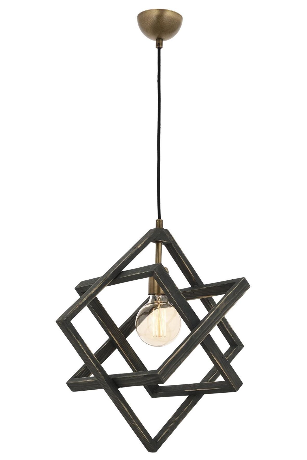 AVONNI AV-60160-1G Eskitme Kaplama Modern Avize E27 Ahşap Metal 30cm