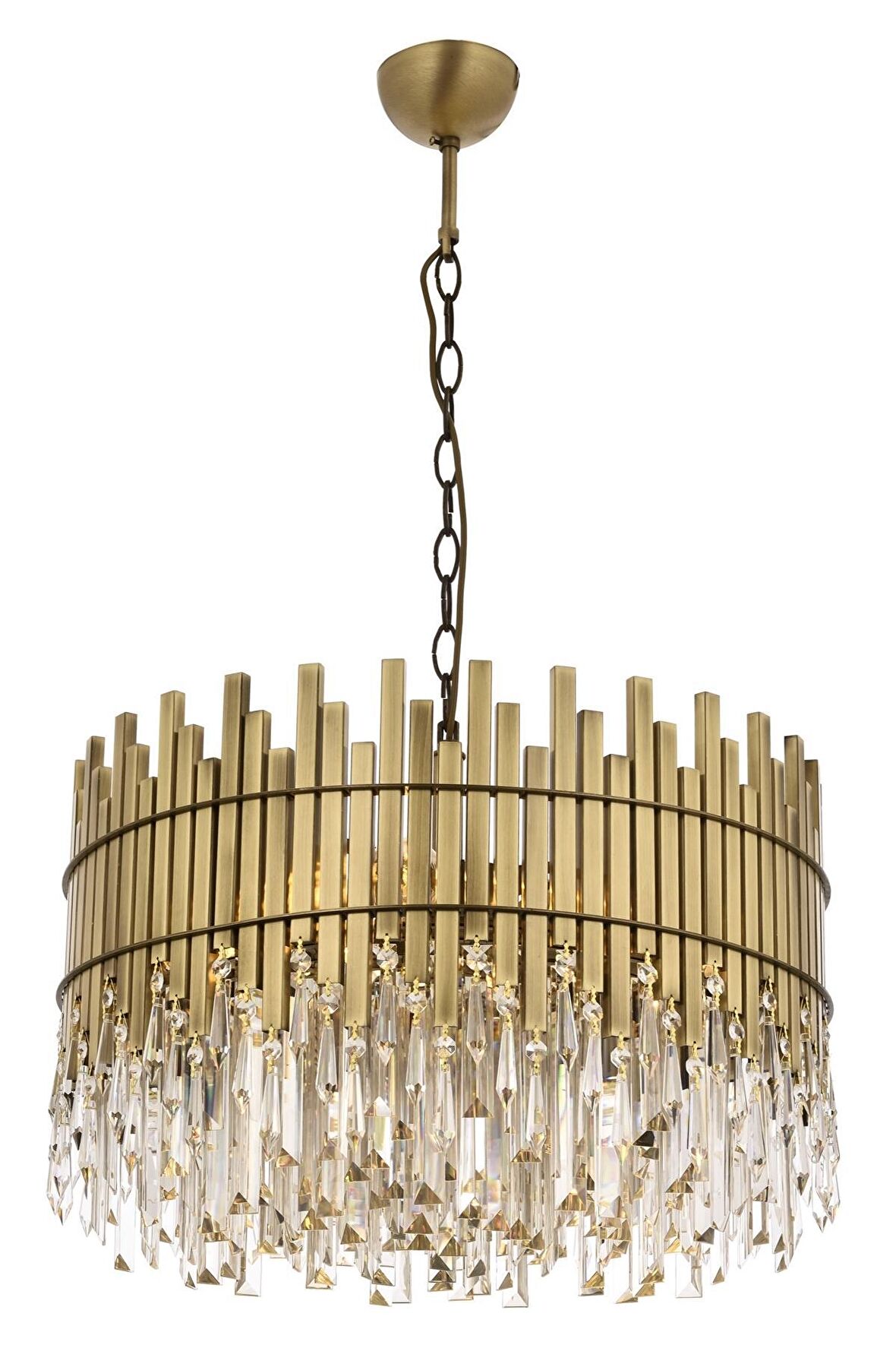 AVONNI AV-60162-E60 Eskitme Kaplama Klasik Avize E27 Metal Kristal 60cm