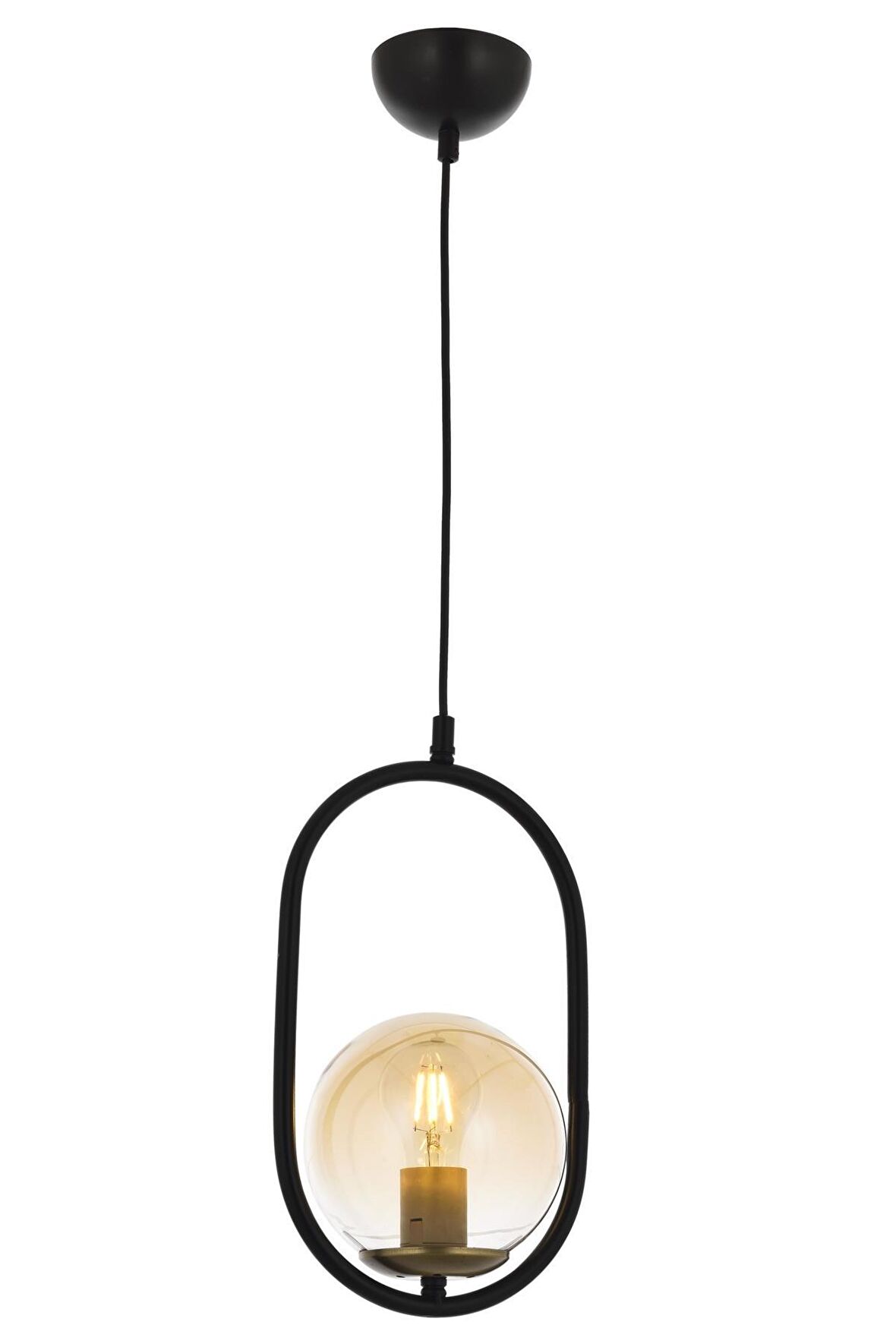 AVONNI AV-60180-1BSY Siyah Boyalı Modern Avize E27 Metal Cam 16cm