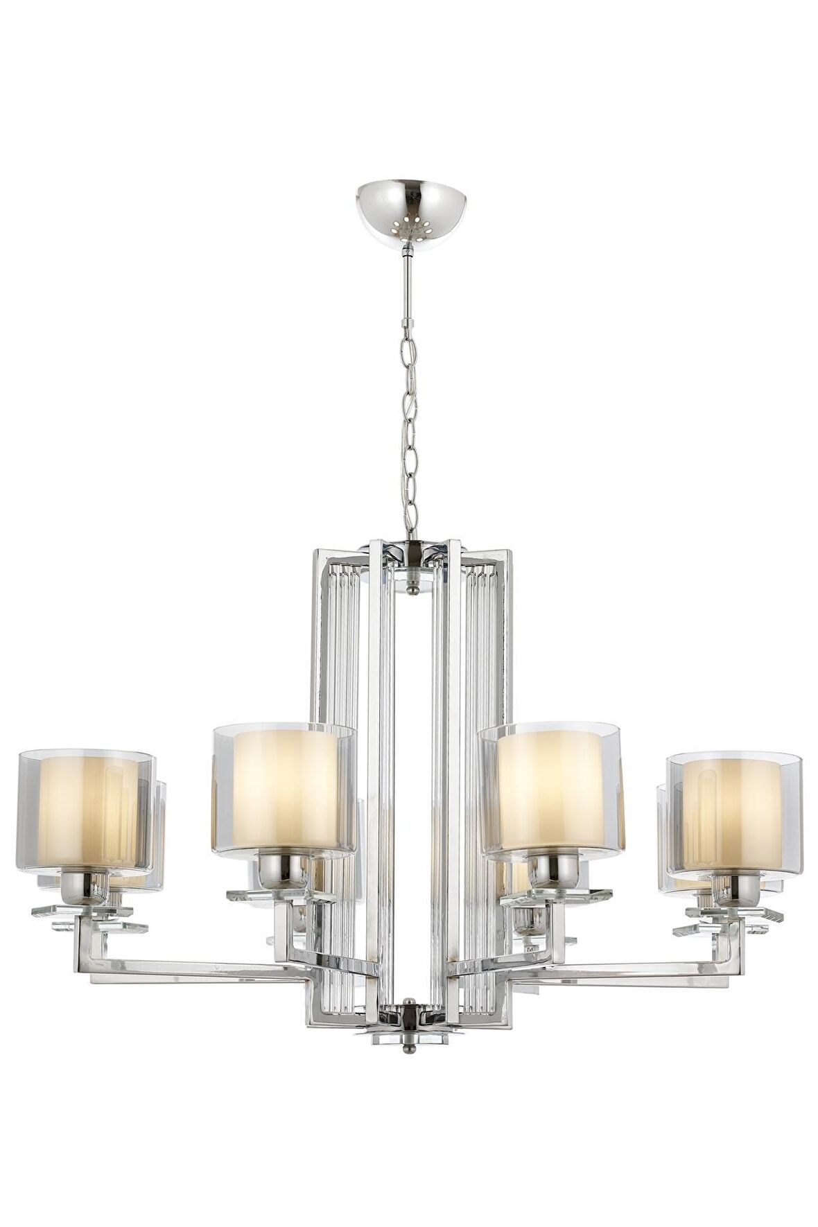 AVONNI AV-60190-8K Krom Kaplama Modern Avize E27 Metal Cam 80cm