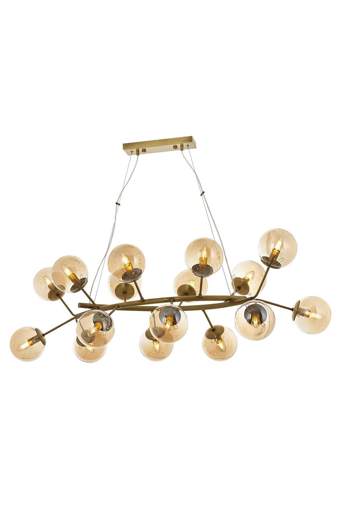 AVONNI AV-60191-16EY Eskitme Kaplama Modern Avize E14 Metal Cam 110x90cm