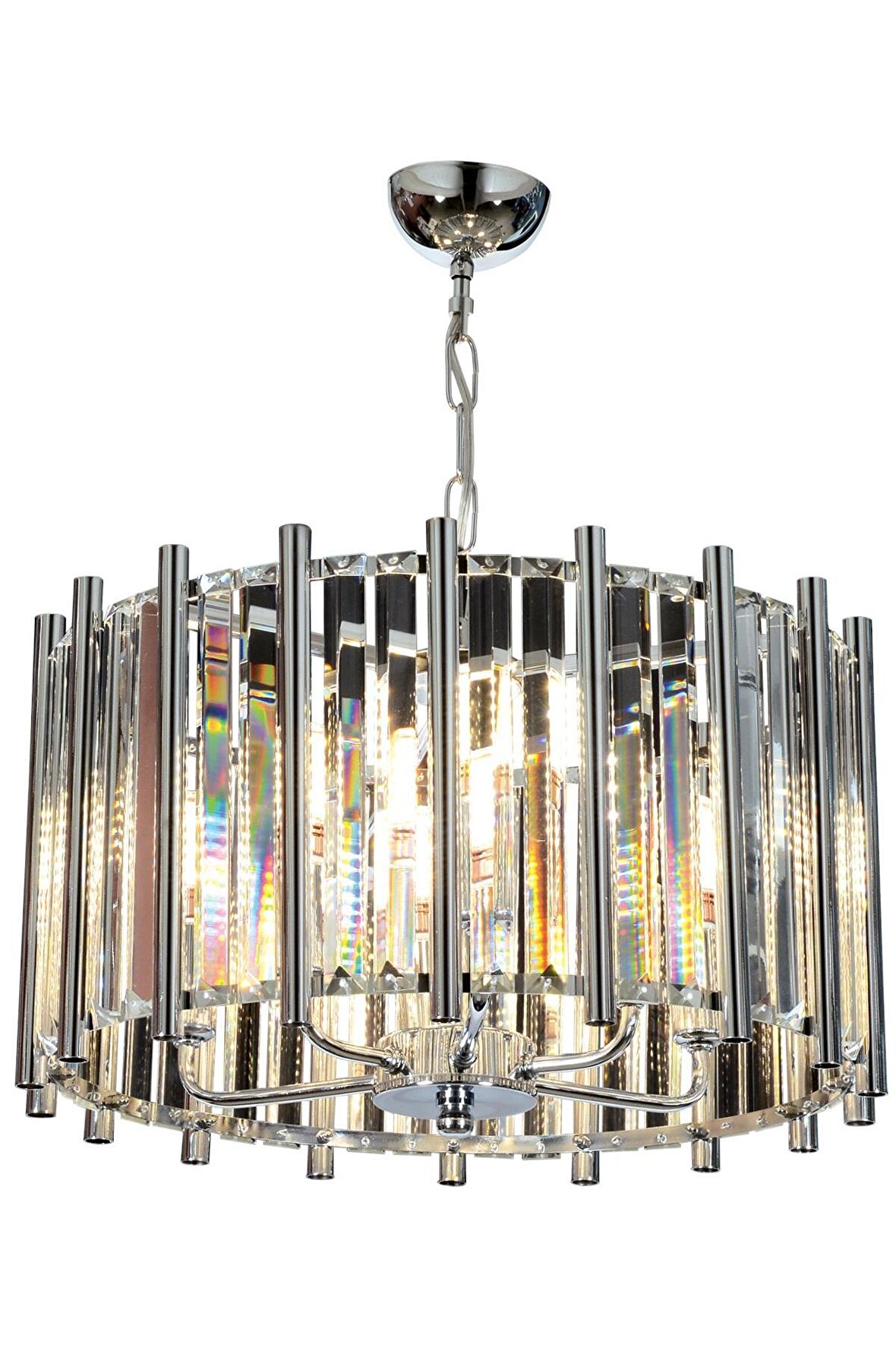 AVONNI AV-65222-K45 Krom Kaplama Modern Avize E14 Metal Kristal 45cm