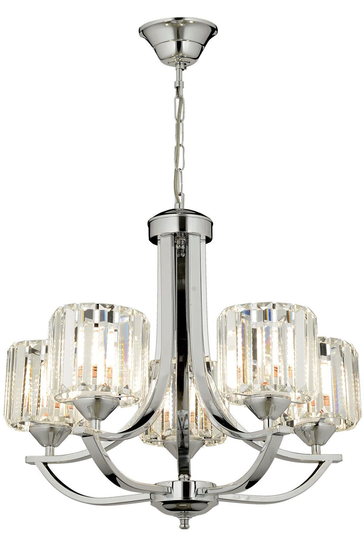 AVONNI AV-65226-5K Krom Kaplama Modern Avize E27 Metal Kristal 55cm