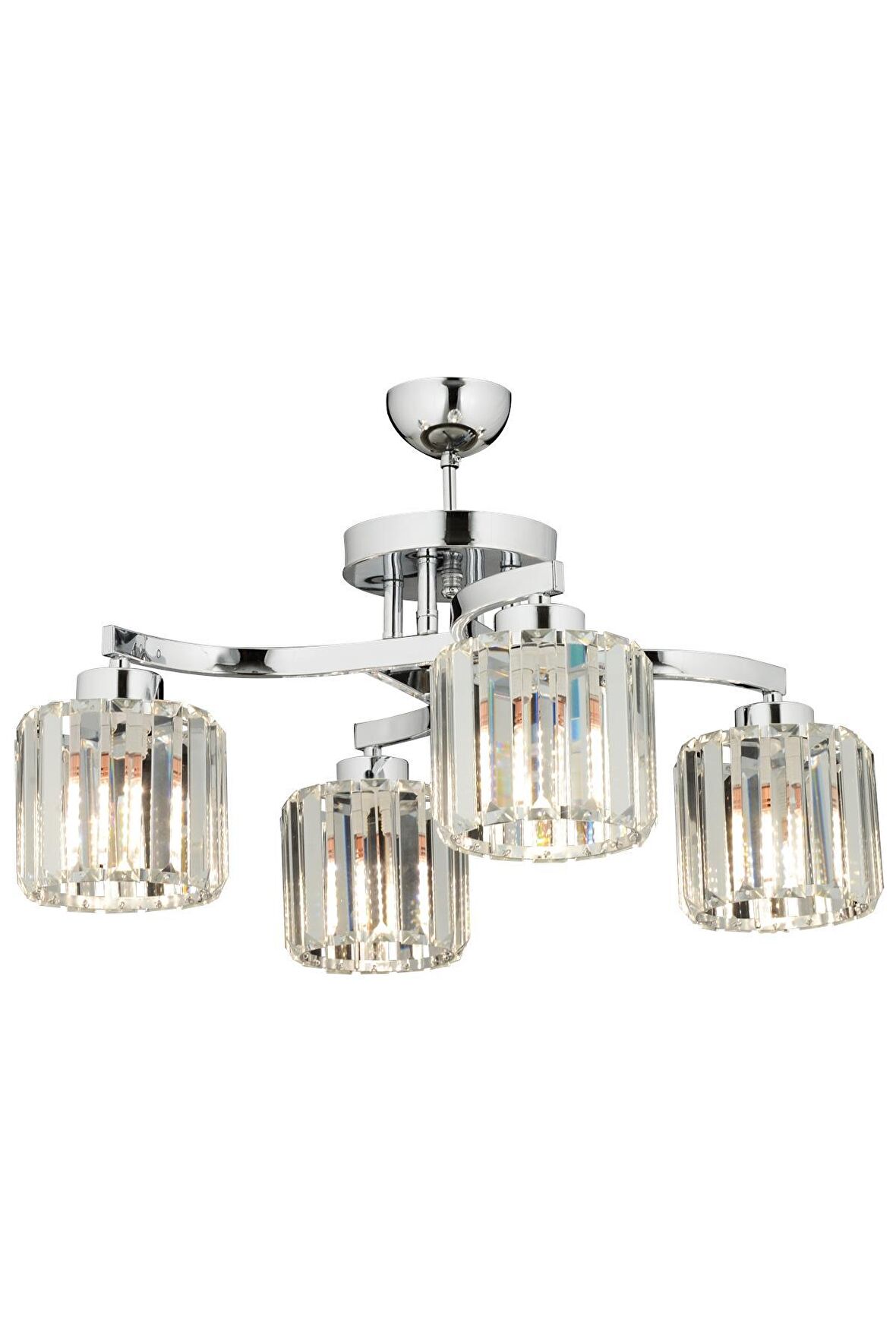 AVONNI AV-65229-4K Krom Kaplama Modern Avize E27 Metal Kristal 58cm