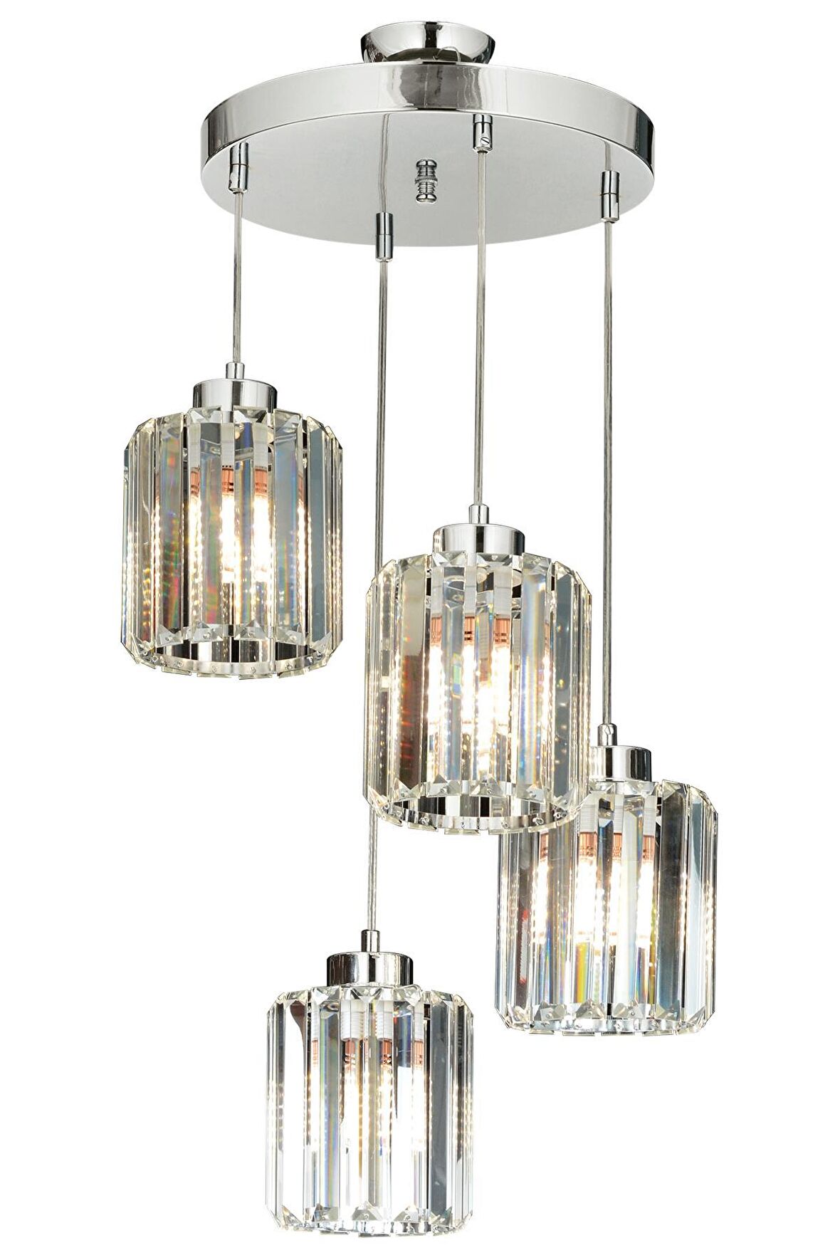 AVONNI AV-65230-4KT Krom Kaplama Modern Avize E27 Metal Kristal 40cm