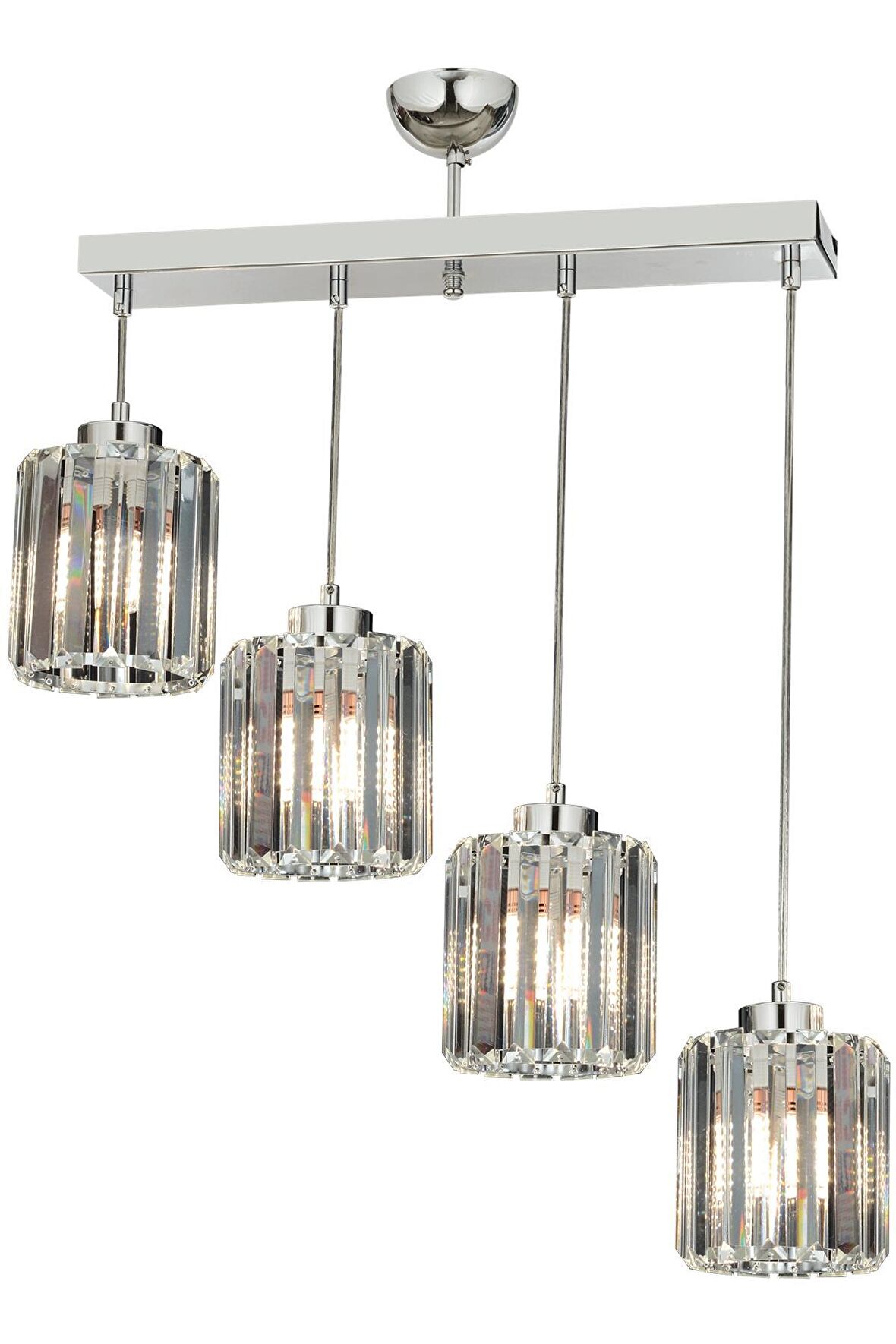 AVONNI AV-65230-4KY Krom Kaplama Modern Avize E27 Metal Kristal 64x15cm