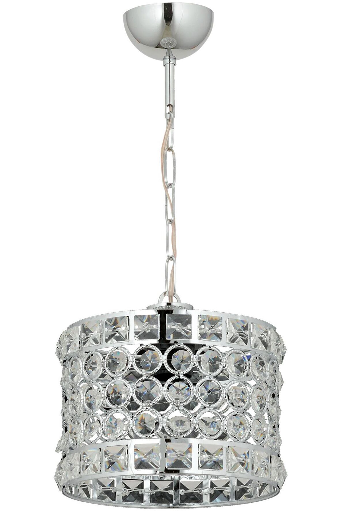 AVONNI AV-65240-2K Krom Kaplama Modern Avize E27 Metal Kristal 20cm