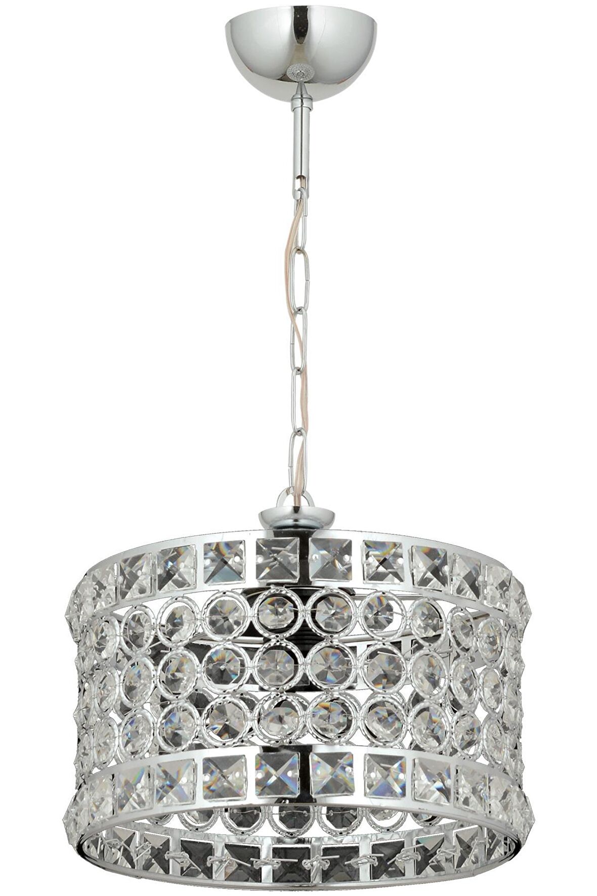 AVONNI AV-65240-3K Krom Kaplama Modern Avize E27 Metal Kristal 25cm
