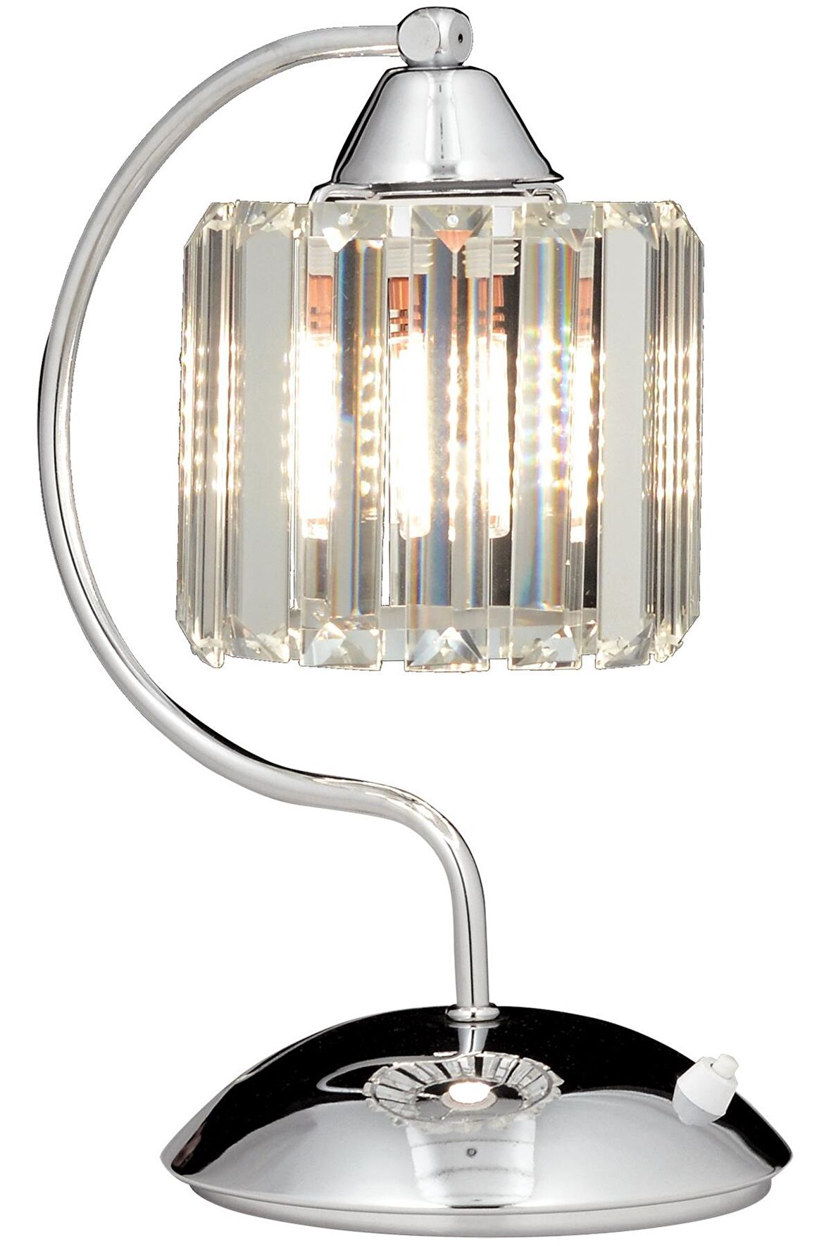 AVONNI ML-65244-1K Krom Kaplama Masa Lambası E27 Metal Kristal 20x25cm