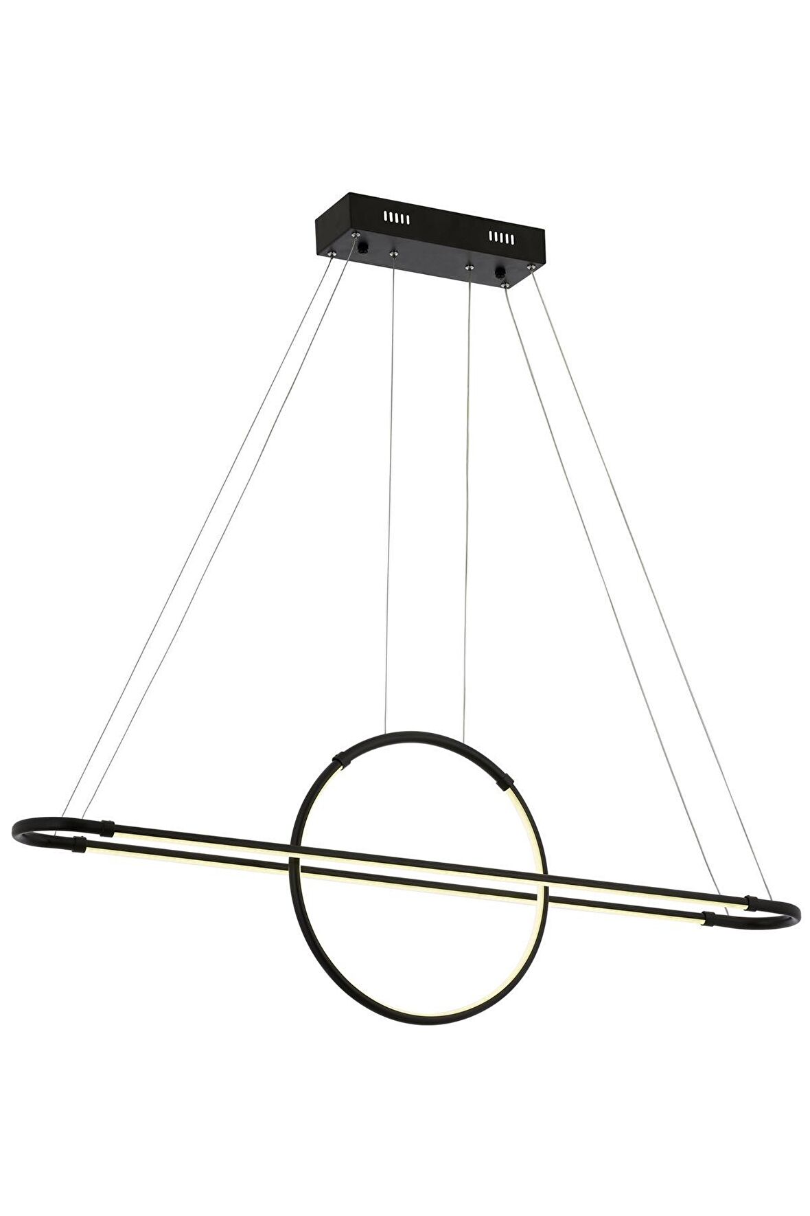 AVONNI AV-60264-2BSY Siyah Boyalı Modern Avize LED Metal Pleksi 110x14cm