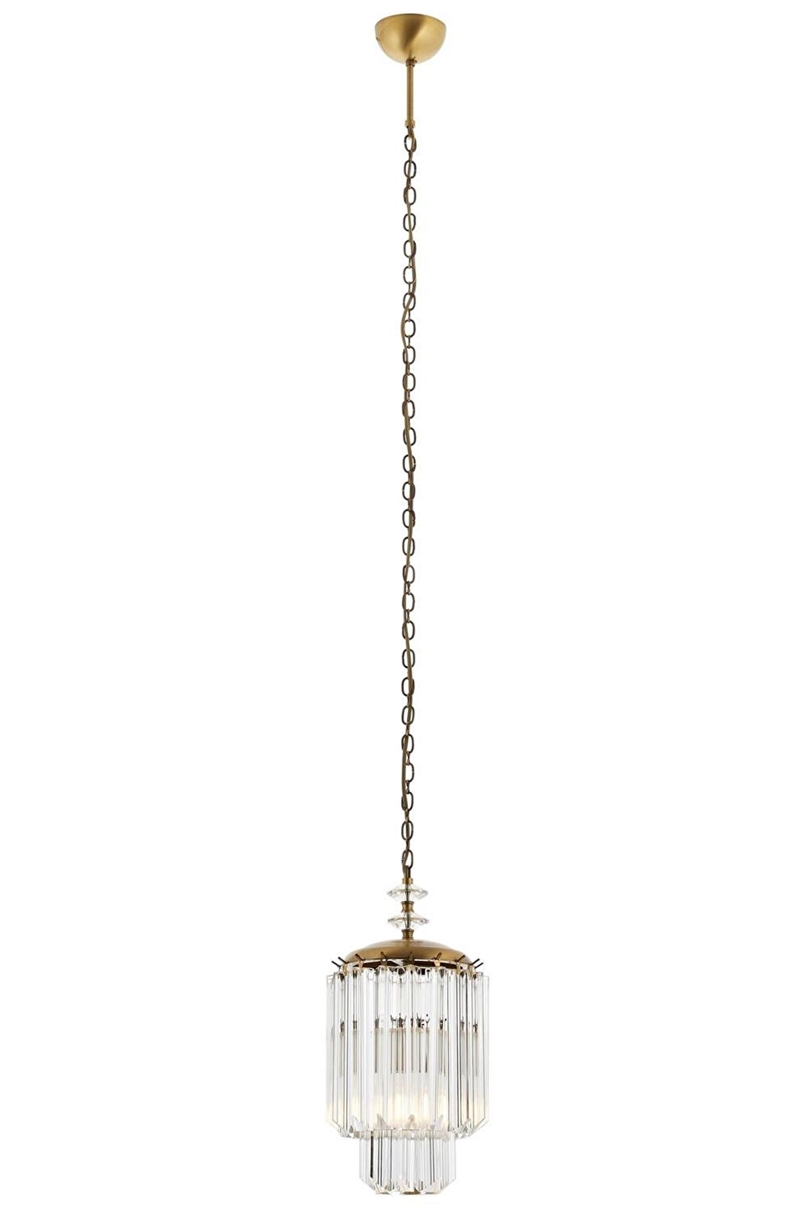 AVONNI AV-60298-1E Eskitme Kaplama Klasik Avize E27 Metal Kristal 20cm