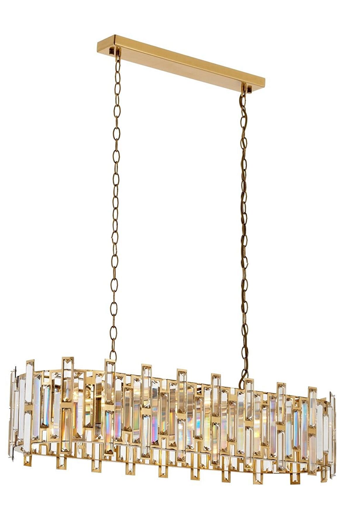 AVONNI AV-60303-E30X90 Eskitme Kaplama Klasik Avize E14 Metal Kristal 90x30cm