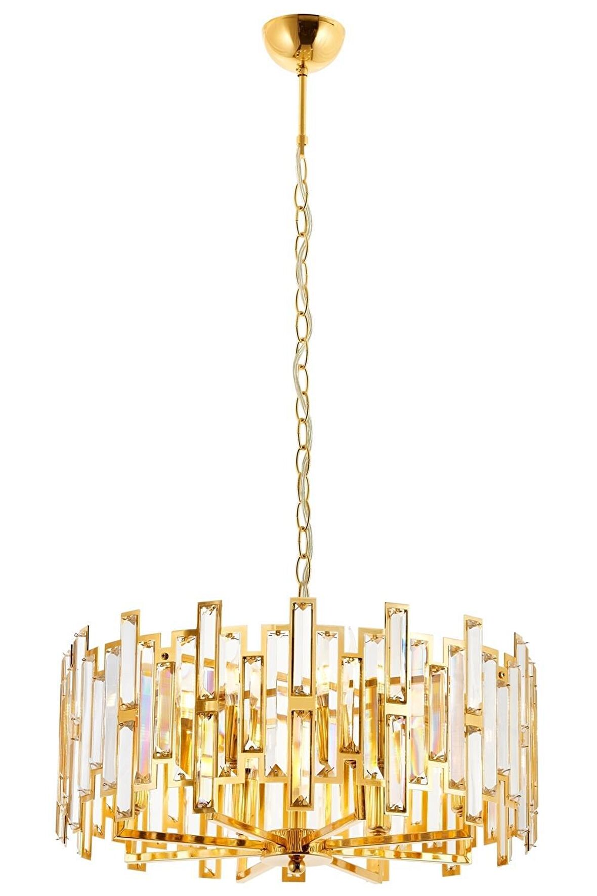 AVONNI AV-60303-S50 Sarı Kaplama Klasik Avize E14 Metal Kristal 50cm
