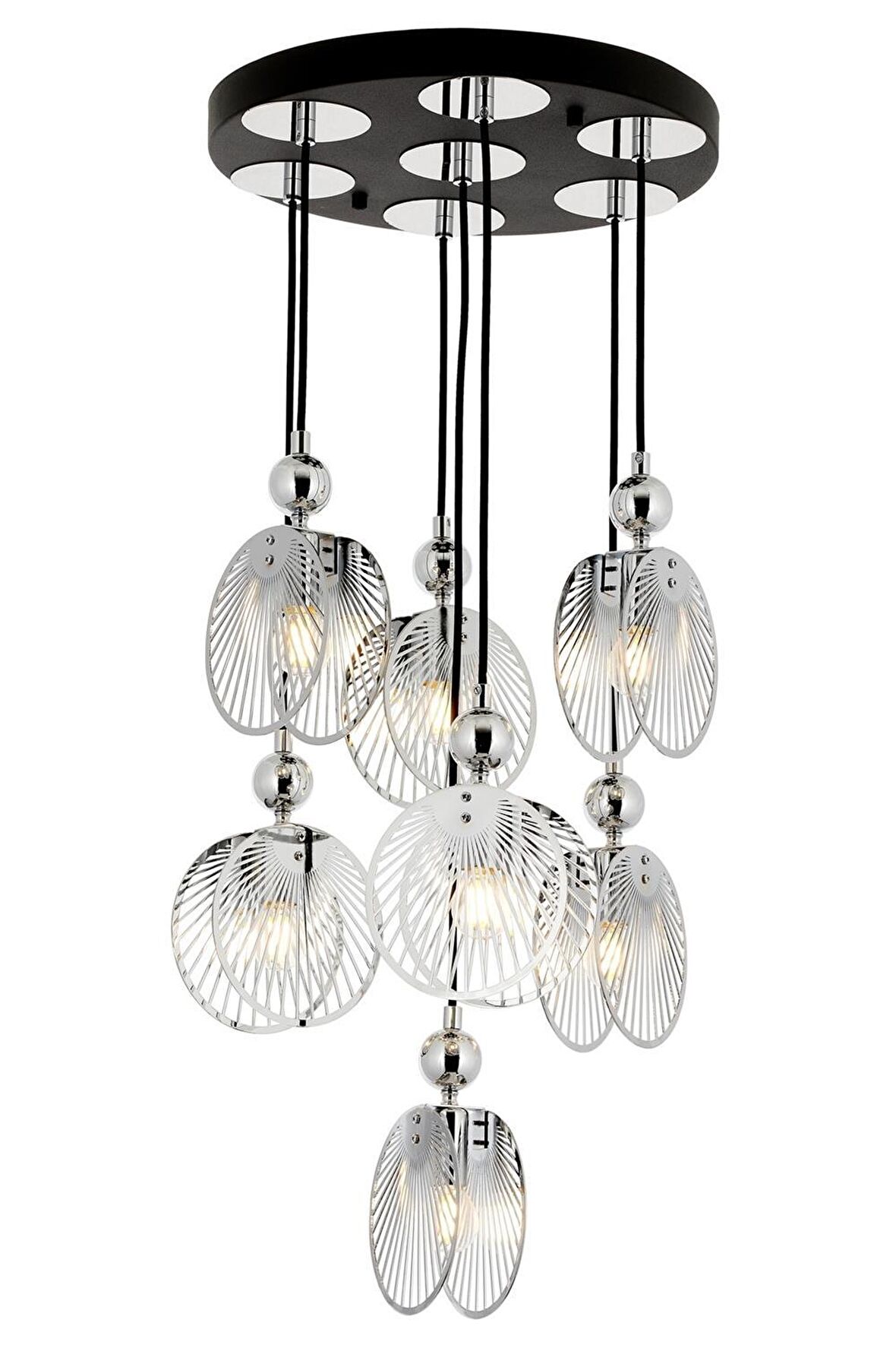 AVONNI AV-60313-7KT Krom Kaplama Modern Avize E27 Metal 40cm