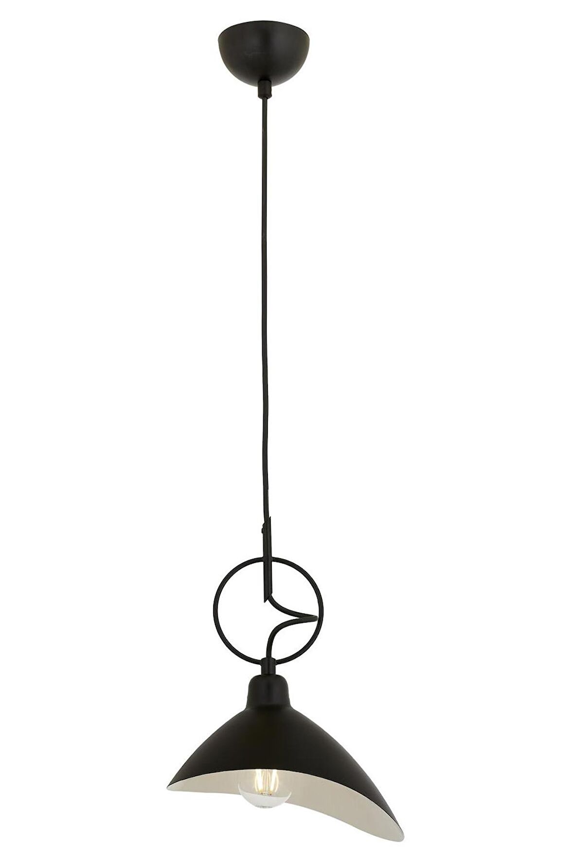 AVONNI AV-9127-1BSY Siyah Boyalı Modern Avize E27 Metal 24x20cm
