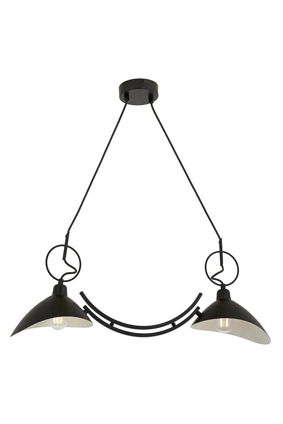 AVONNI AV-9127-2Y-BSY Siyah Boyalı Modern Avize E27 Metal 78x20cm