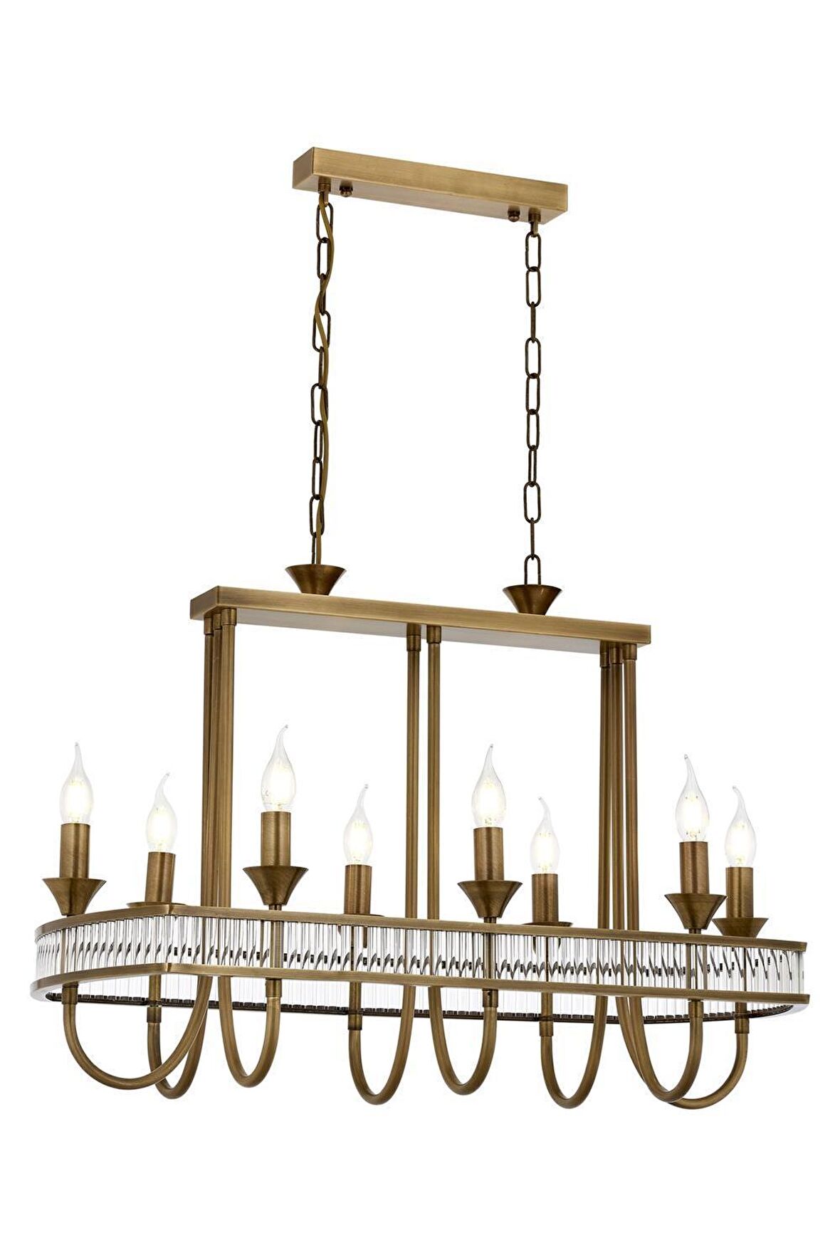 AVONNI AV-60378-8E-YM Eskitme Kaplama Klasik Avize E14 Metal Kristal 80x40cm