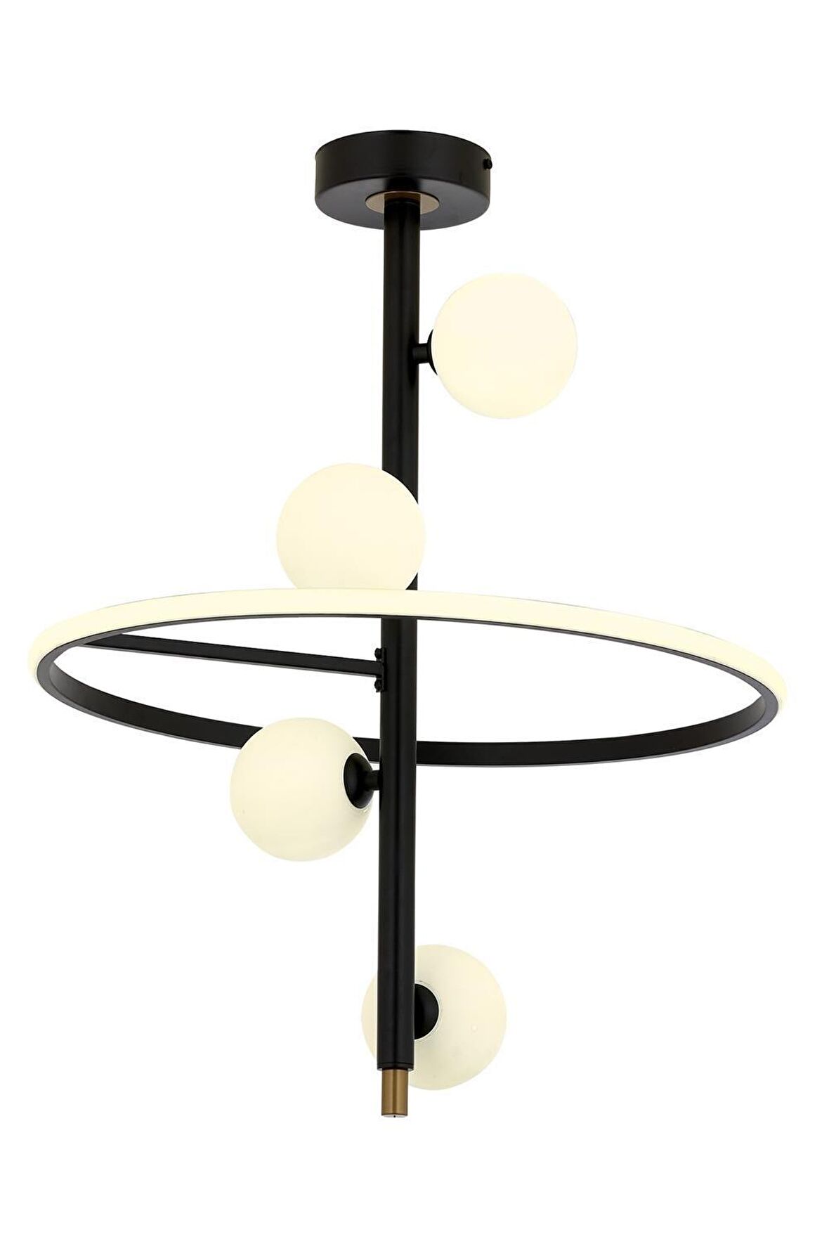 AVONNI AV-60388-5BSY Siyah Boyalı Modern Avize G9 Metal Cam 50cm