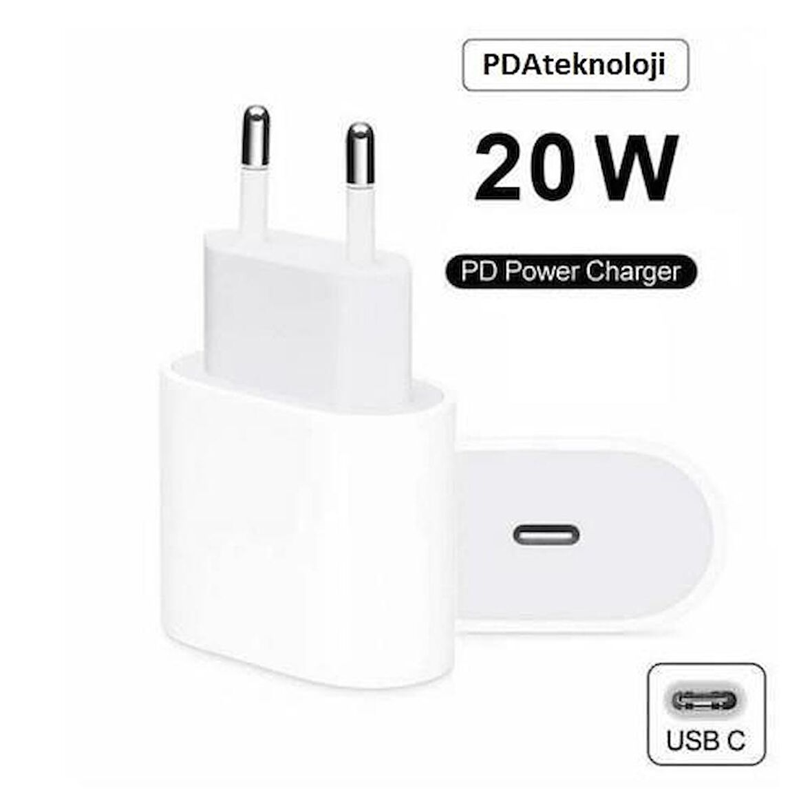 Pdateknoloji Type-C 20 Watt Hızlı Şarj Aleti Beyaz