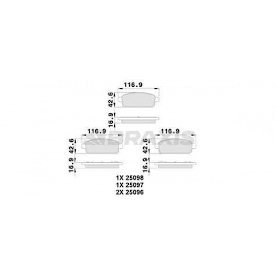 Opel Arka Fren Balatası Astra J Cruze Mokka - Braxıs Ab0100