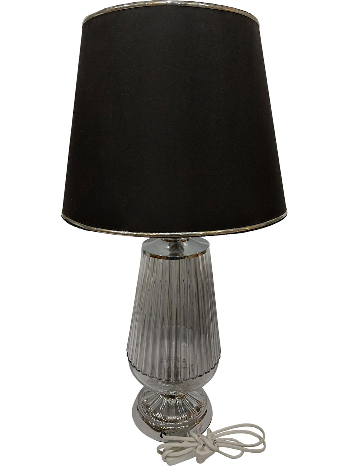 Biev Dikey Çubuklu Siyah Abajur