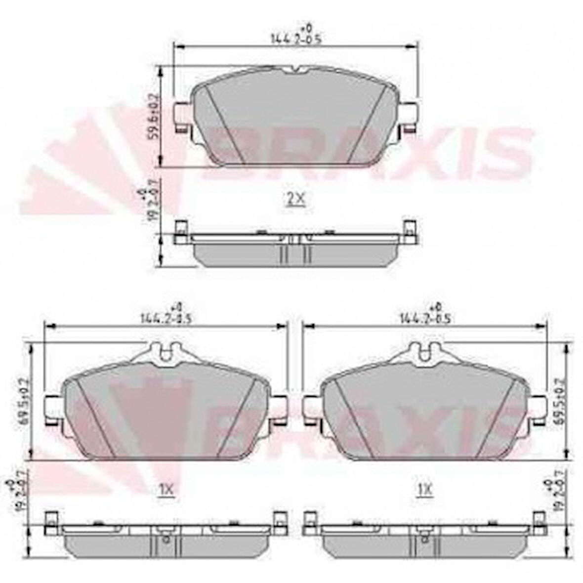 Mercedes Fren Balatası On W205 14> S205 14> C205 15> A205 16> W213 16> S213 16> A238 17> - Braxıs Aa0624