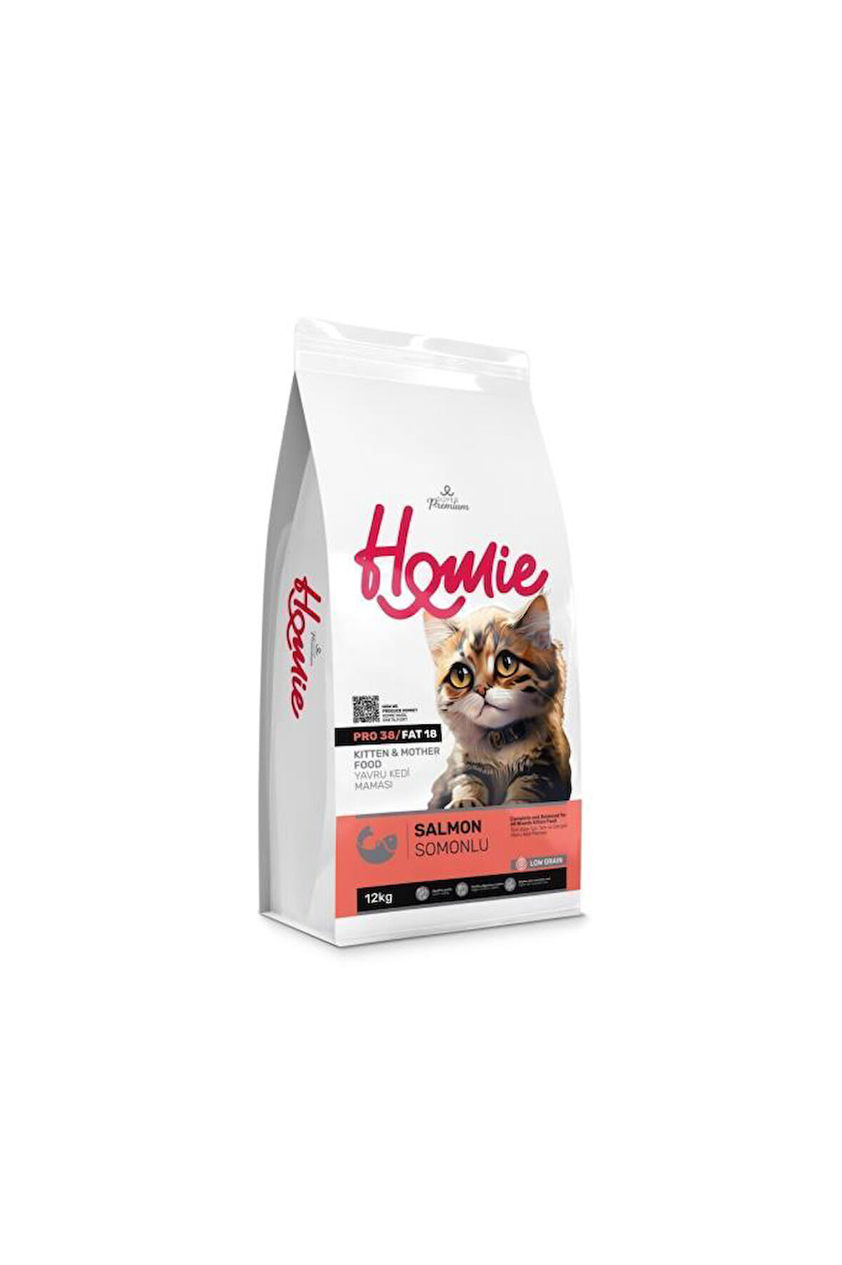 Homie Düşük Tahıllı Kitten Mother Somonlu Yavru Kedi Maması 12 Kg