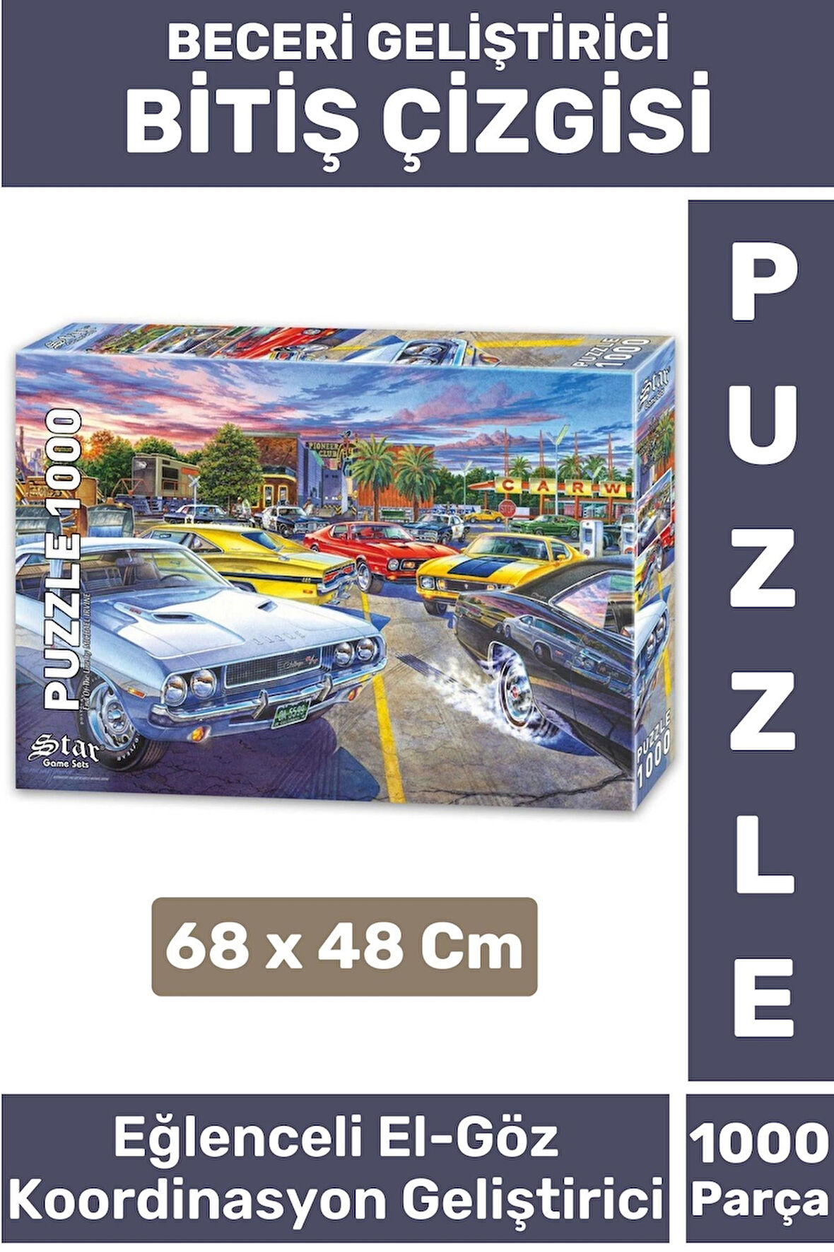 Eğlenceli El Göz Koordinasyon Beceri Görsel Algı Geliştirici Çocuk 1000 Parça PUZZLE BİTİŞ ÇİZGİSİ