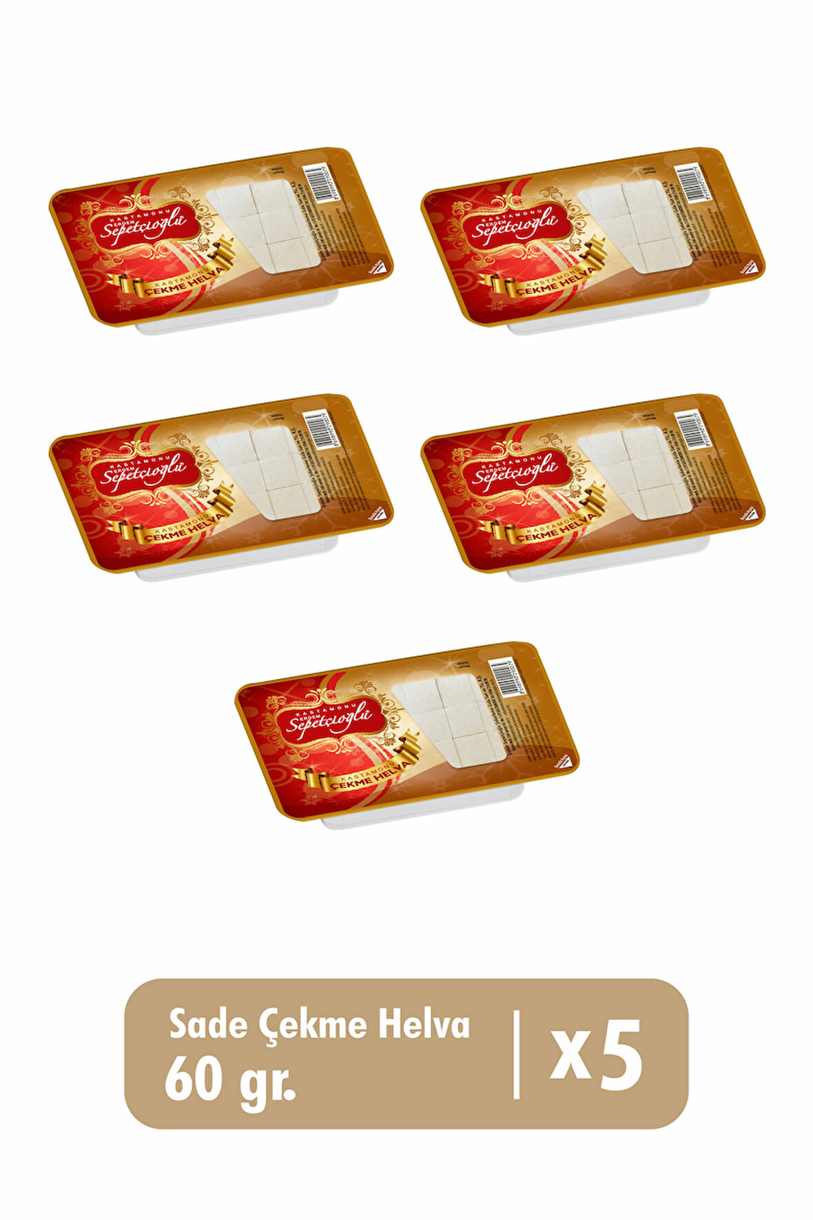 Sade Çekme Helva 60 G x 5 Adet