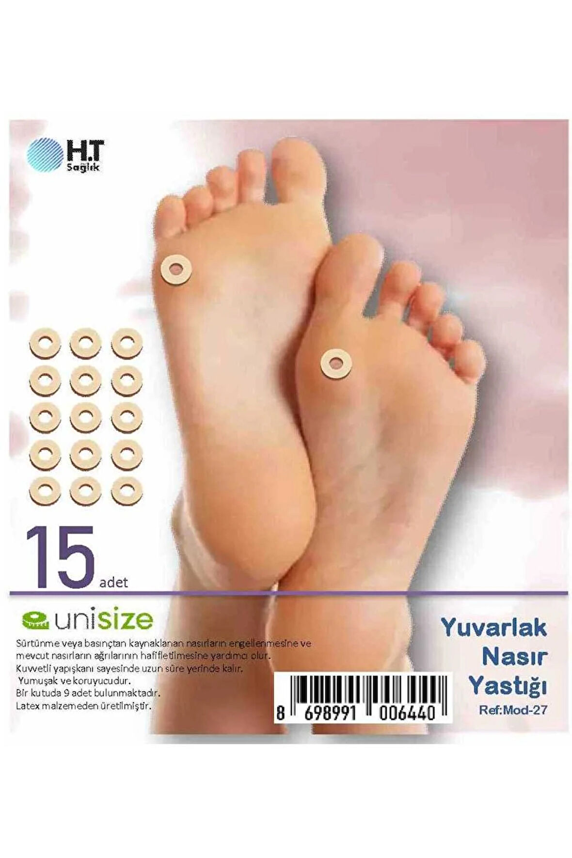 15 Adet Yuvarlak Nasır Koruyucu Yastık, konfor sağlayan rahat tasarım