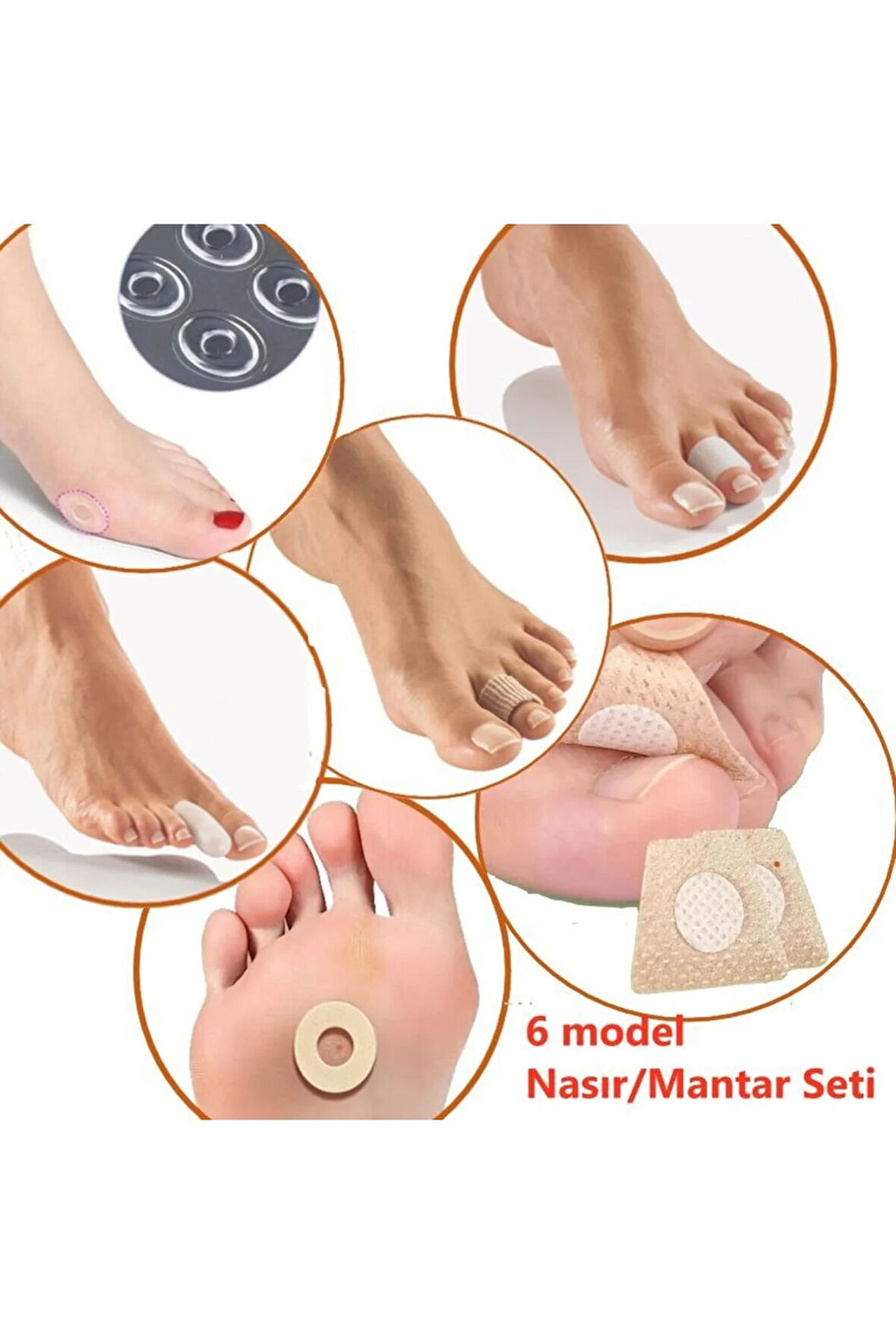 Ayak Nasır ve Mantar için Tırnak Koruyucu Set 6 model Silikon Koruyucu Aparat