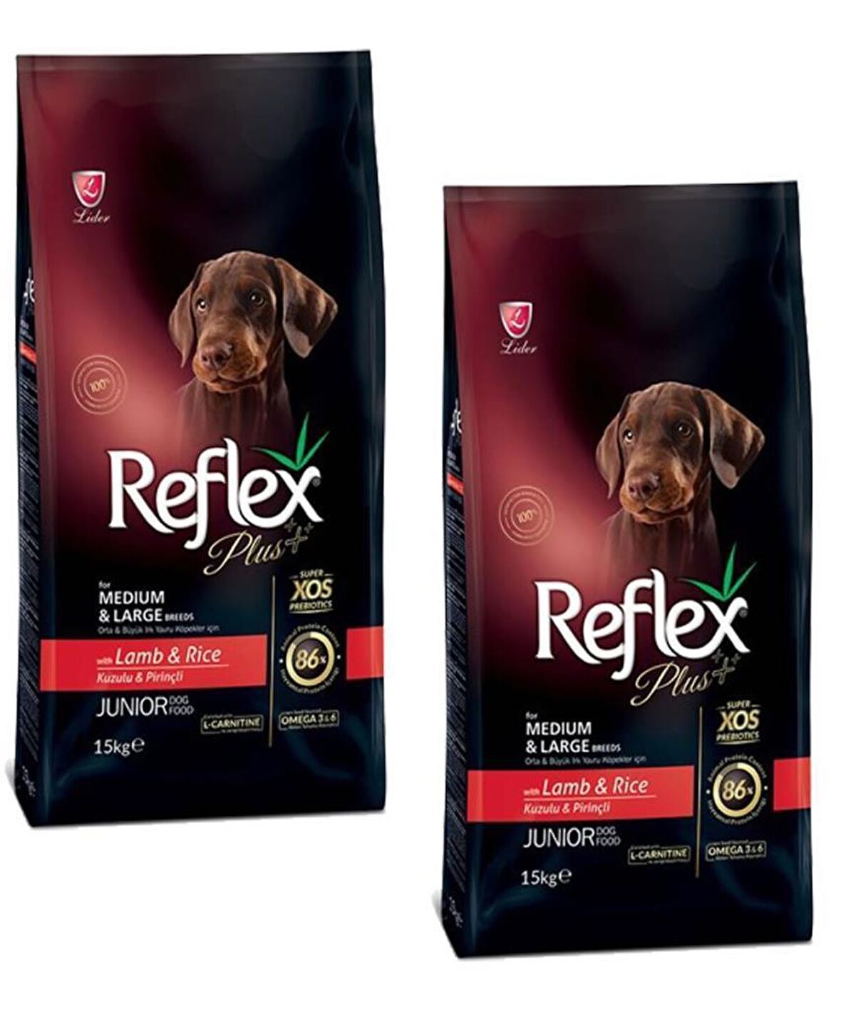 Reflex Plus Kuzu Etli-Pirinçli Orta - Büyük Irk Yavru Kuru Köpek Maması 2x15 kg