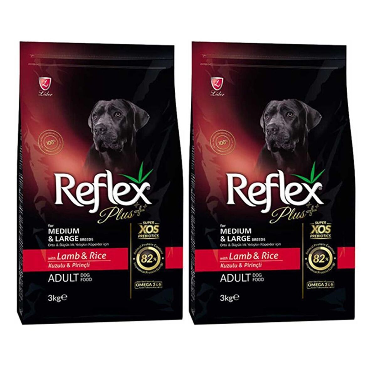 Reflex Plus Plus Kuzu Etli-Pirinçli Orta - Büyük Irk Yetişkin Kuru Köpek Maması 2x3 kg