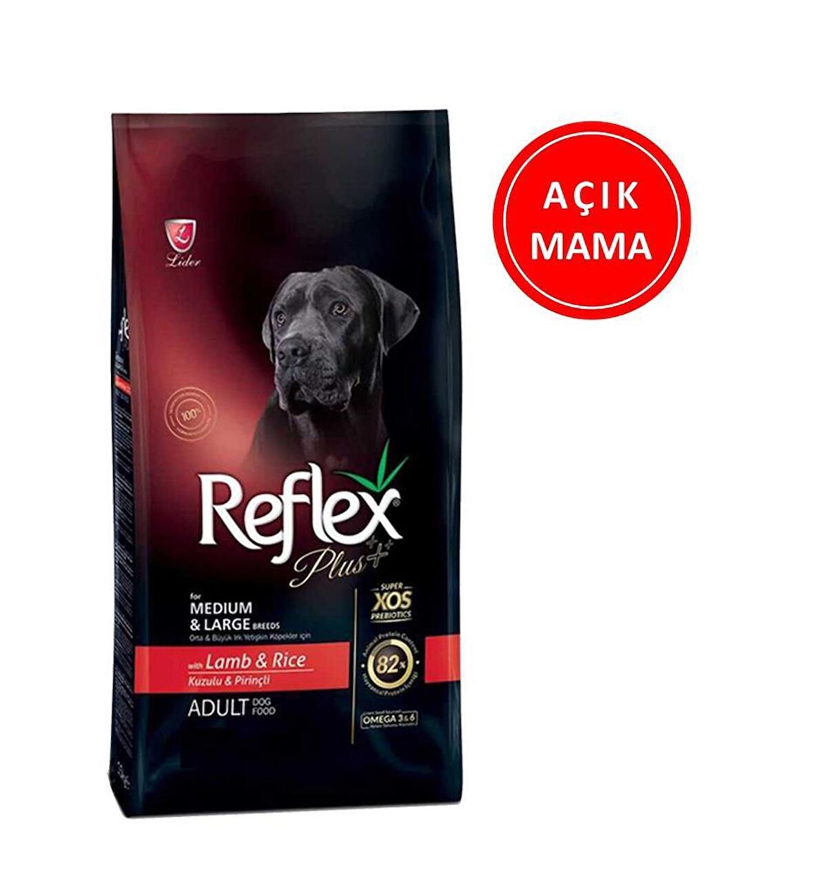 Reflex Plus Kuzulu Orta Büyük Irk Köpek Maması 1 Kg AÇIK