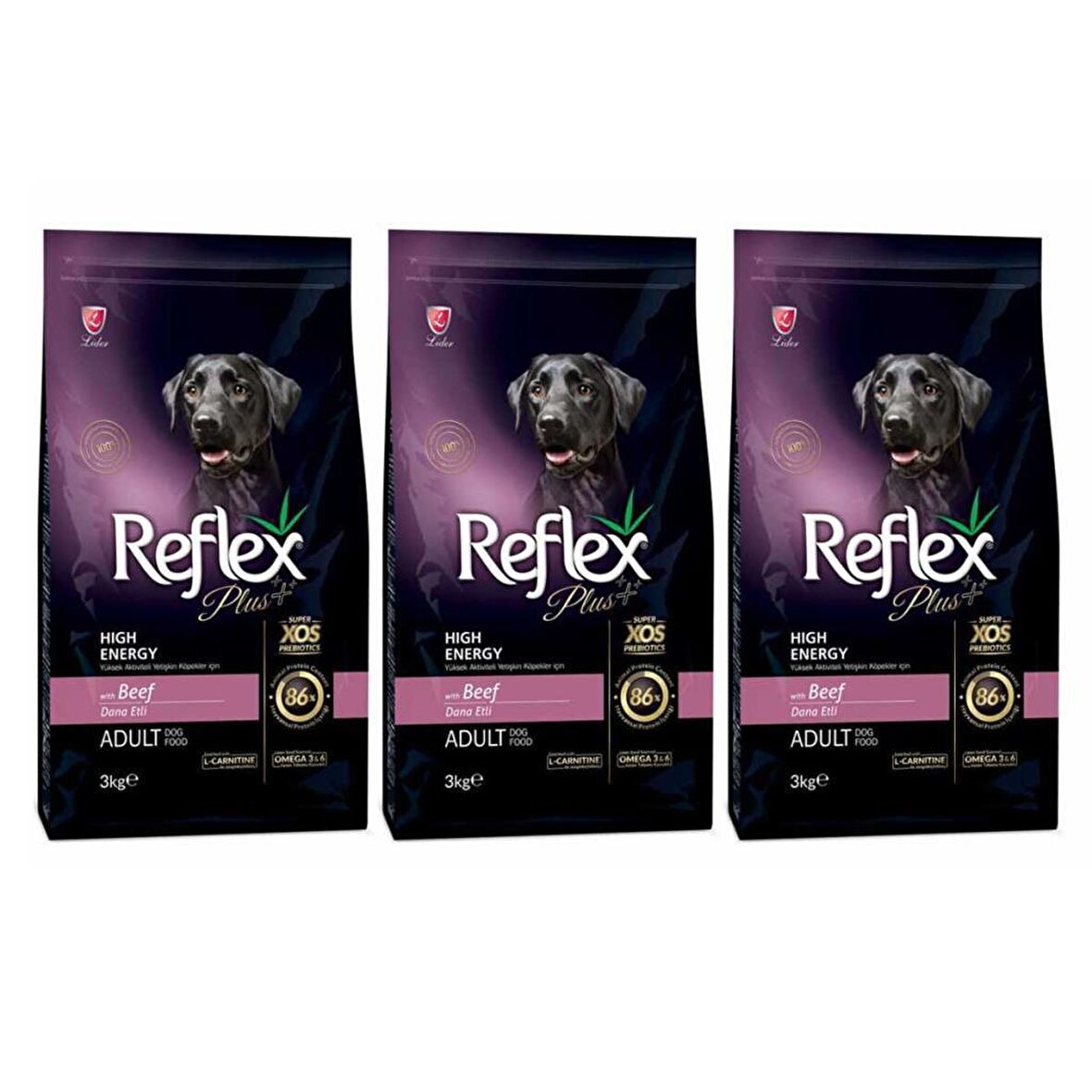 Reflex Plus Plus Dana Etli Yetişkin Kuru Köpek Maması 3x3 kg