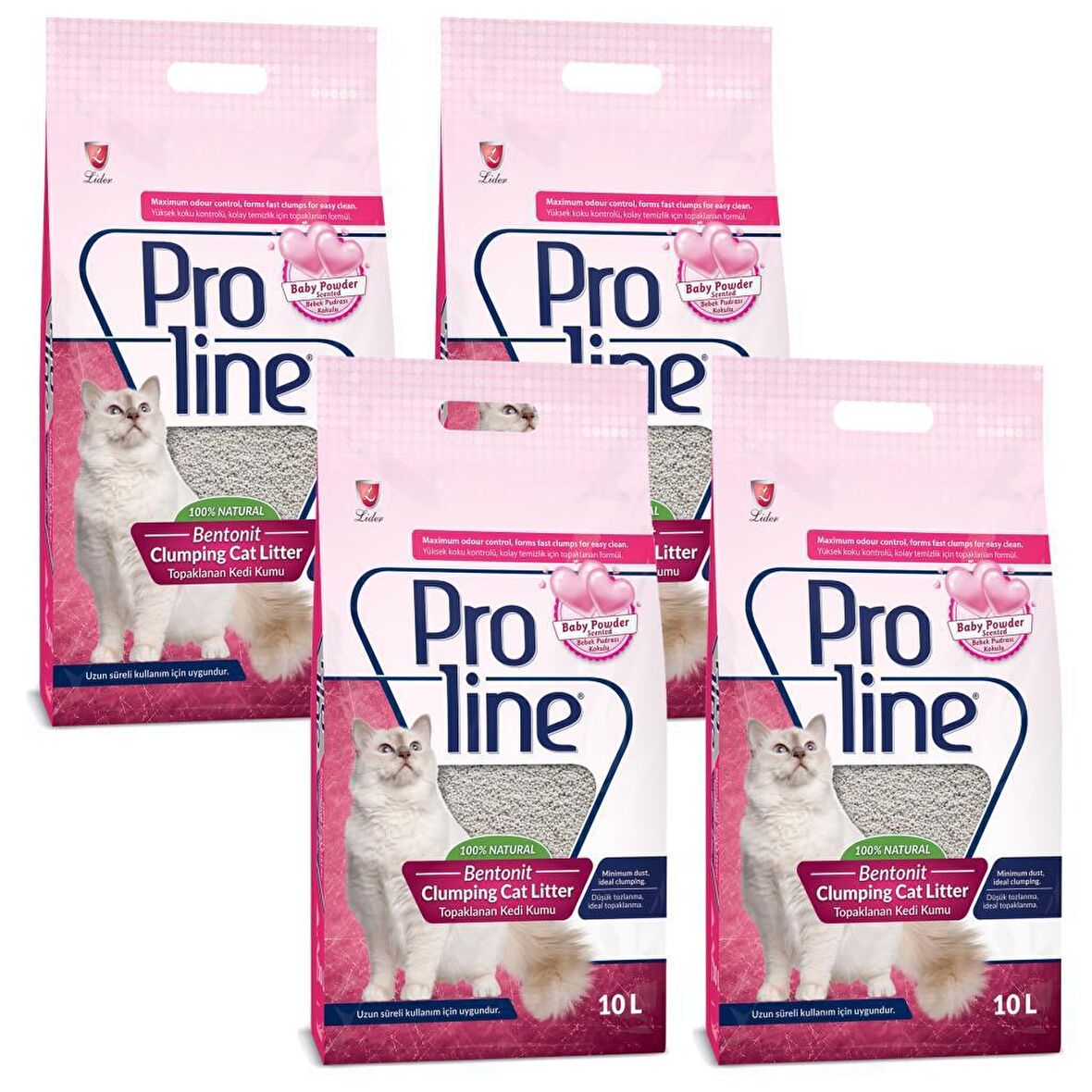 Pro Line Babypowder Kedi Kumu ParfüMLü 10 Lt 4 Adet