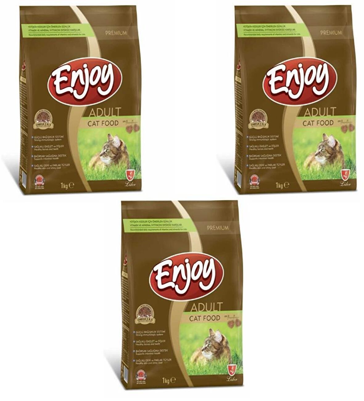 Enjoy Tavuk Etli Yetişkin Kedi Maması 1 Kg 3 Adet