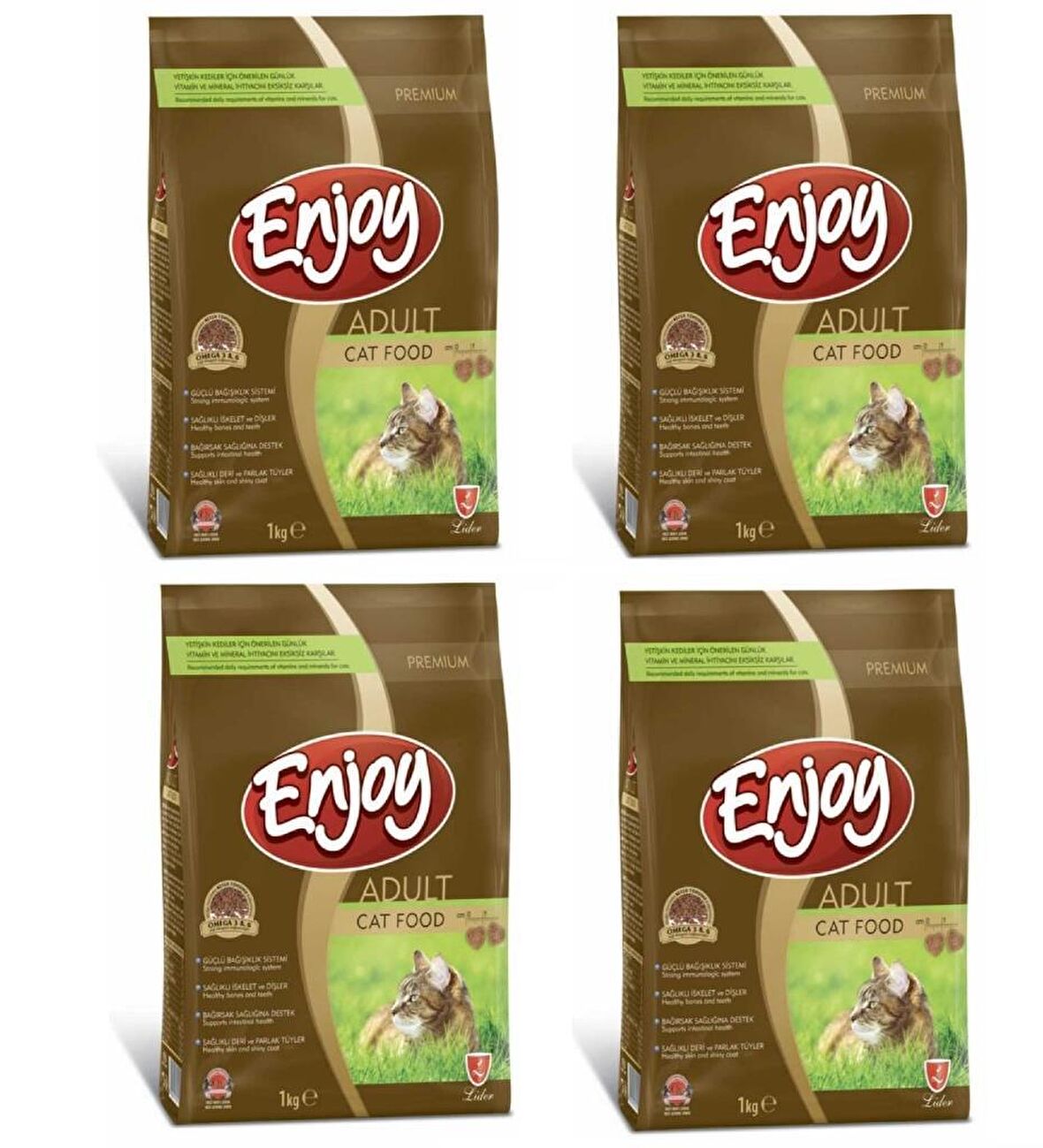 Enjoy Tavuk Etli Yetişkin Kedi Maması 1 Kg 4 Adet