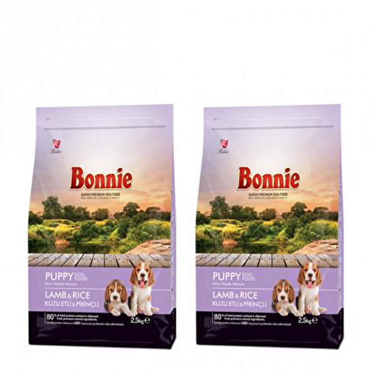 Bonnie Kuzu Etli-Pirinçli Yavru Kuru Köpek Maması 2x2.5 kg