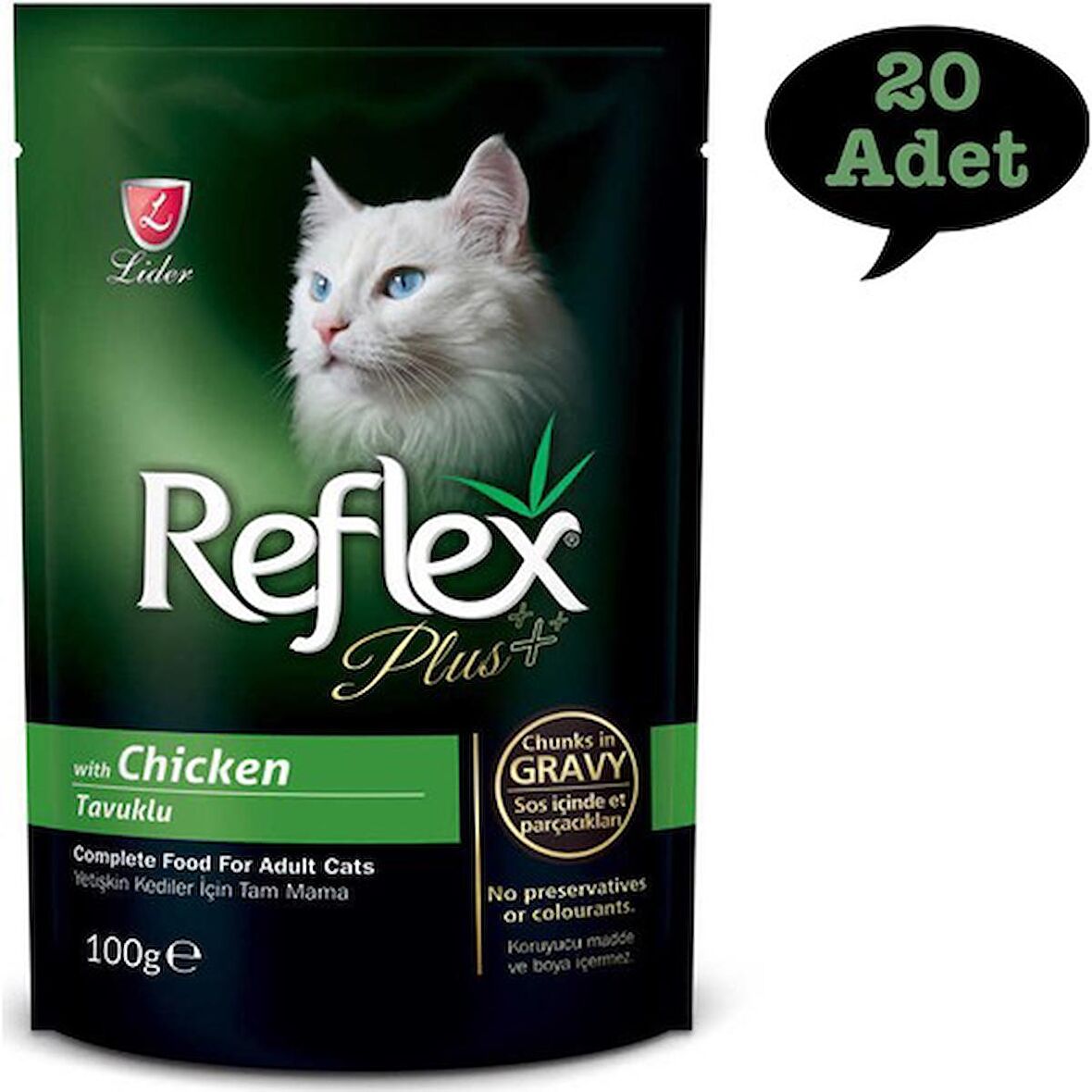 Reflex Plus Tavuklu Soslu Kedi Yaş Maması 100 gr 20 Adet