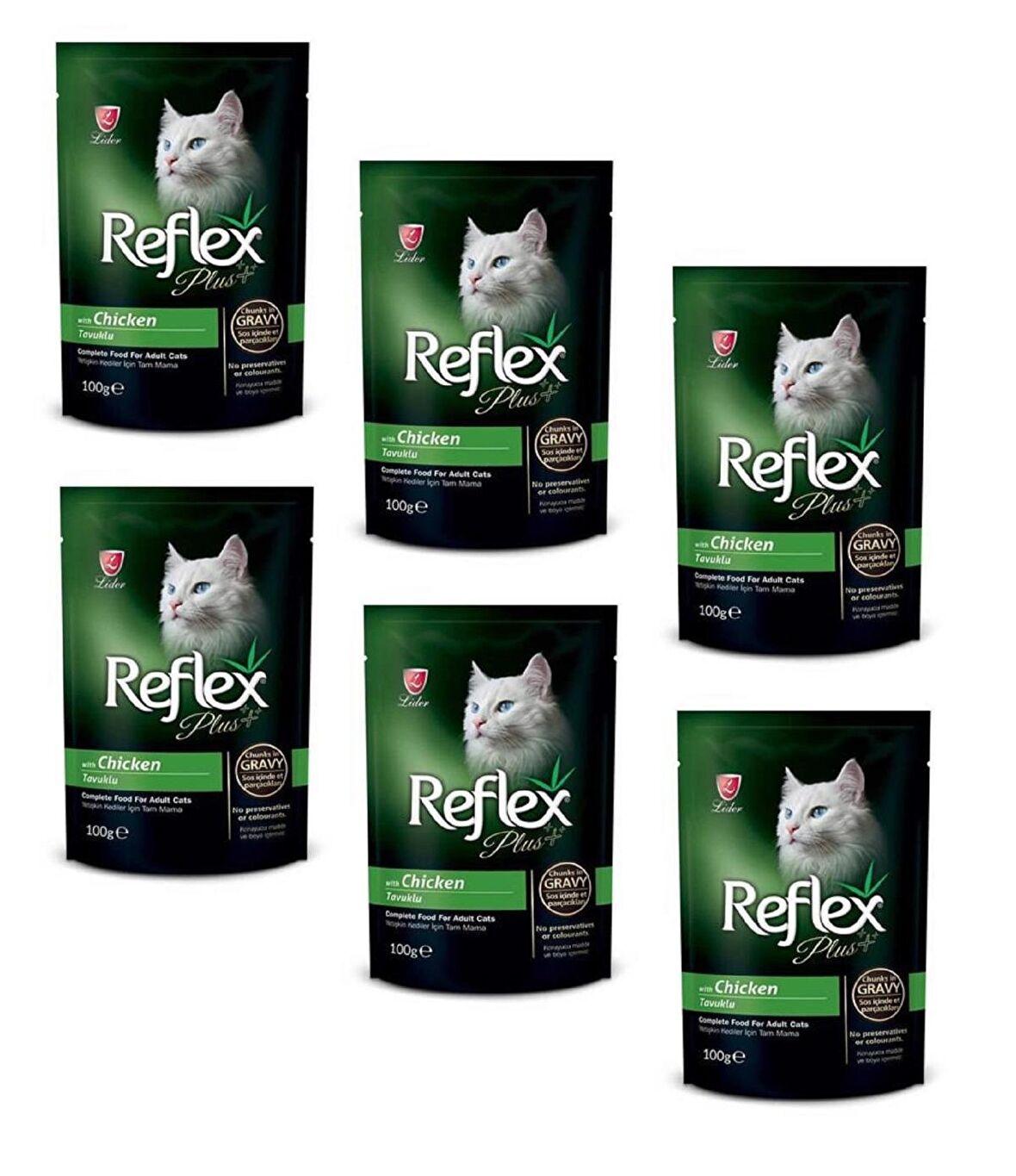 Reflex Plus Pouch Tavuklu Gravy Soslu Kedi Yaş Mama 100 Gr (6 ADET)