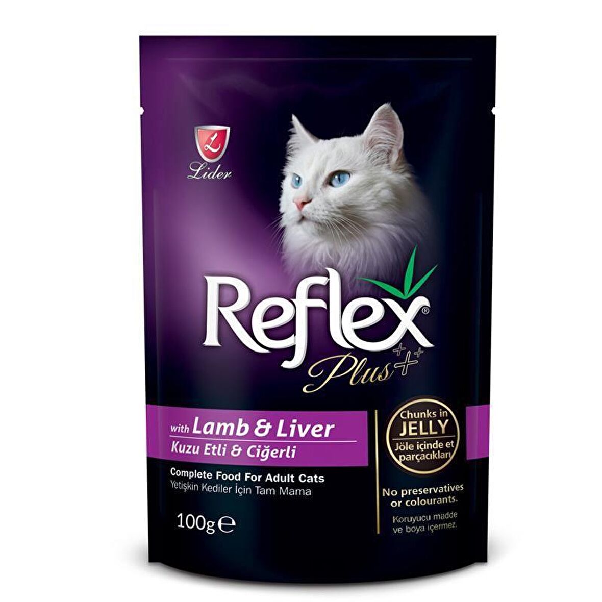 Reflex Plus Kuzulu Ve Ciğerli Pouch Konserve Jöle İçinde Et Parçacıklı 100 Gr