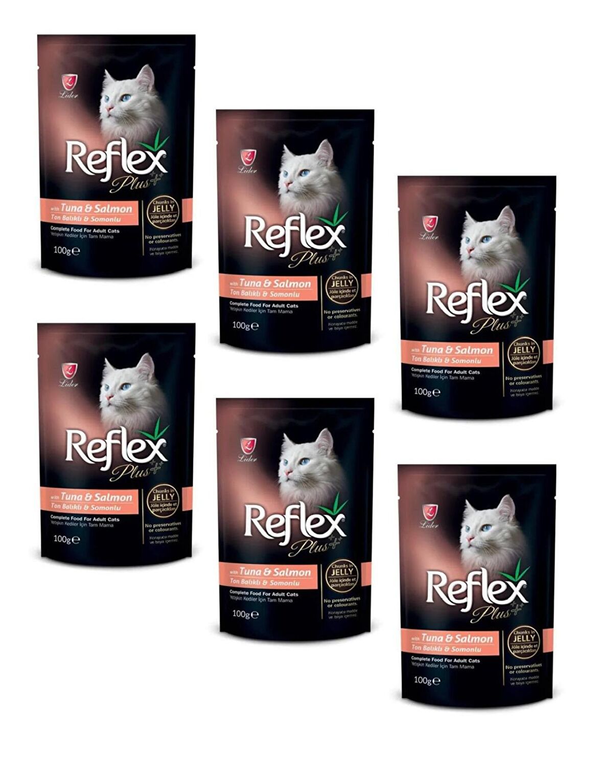 Reflex Plus Pouch Ton Balıklı ve Somonlu Kedi Yaş Mama 100 Gr (6 ADET)