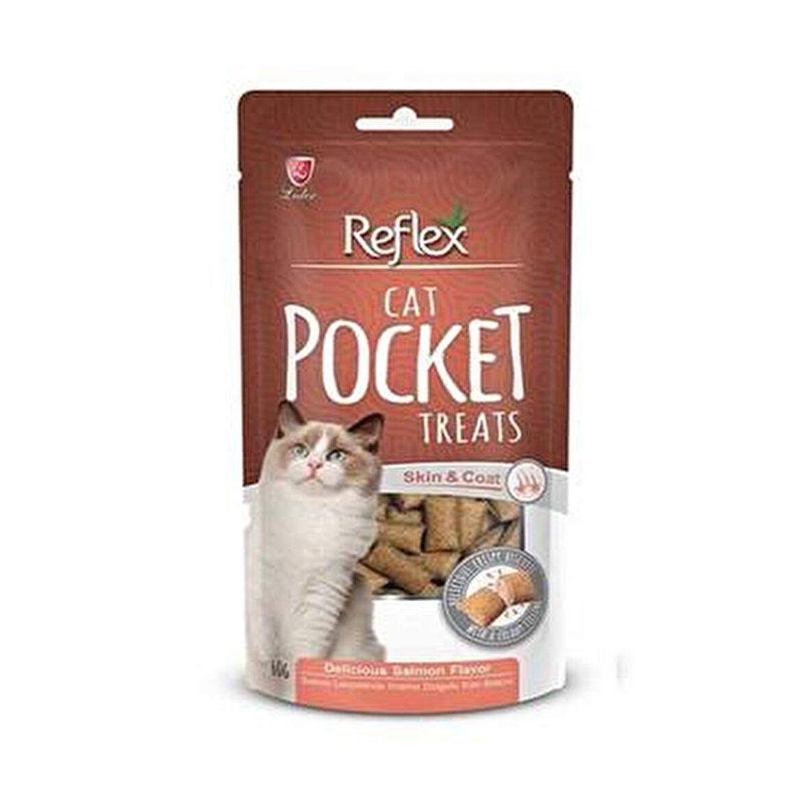 Reflex Cat Pocket Treats Somonlu Granül Yetişkin Kedi Ödülü 60 g 