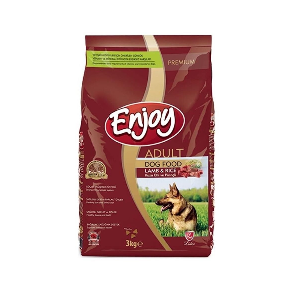 Enjoy Kuzu Etli-Pirinçli Küçük Irk Yetişkin Kuru Köpek Maması 3 kg